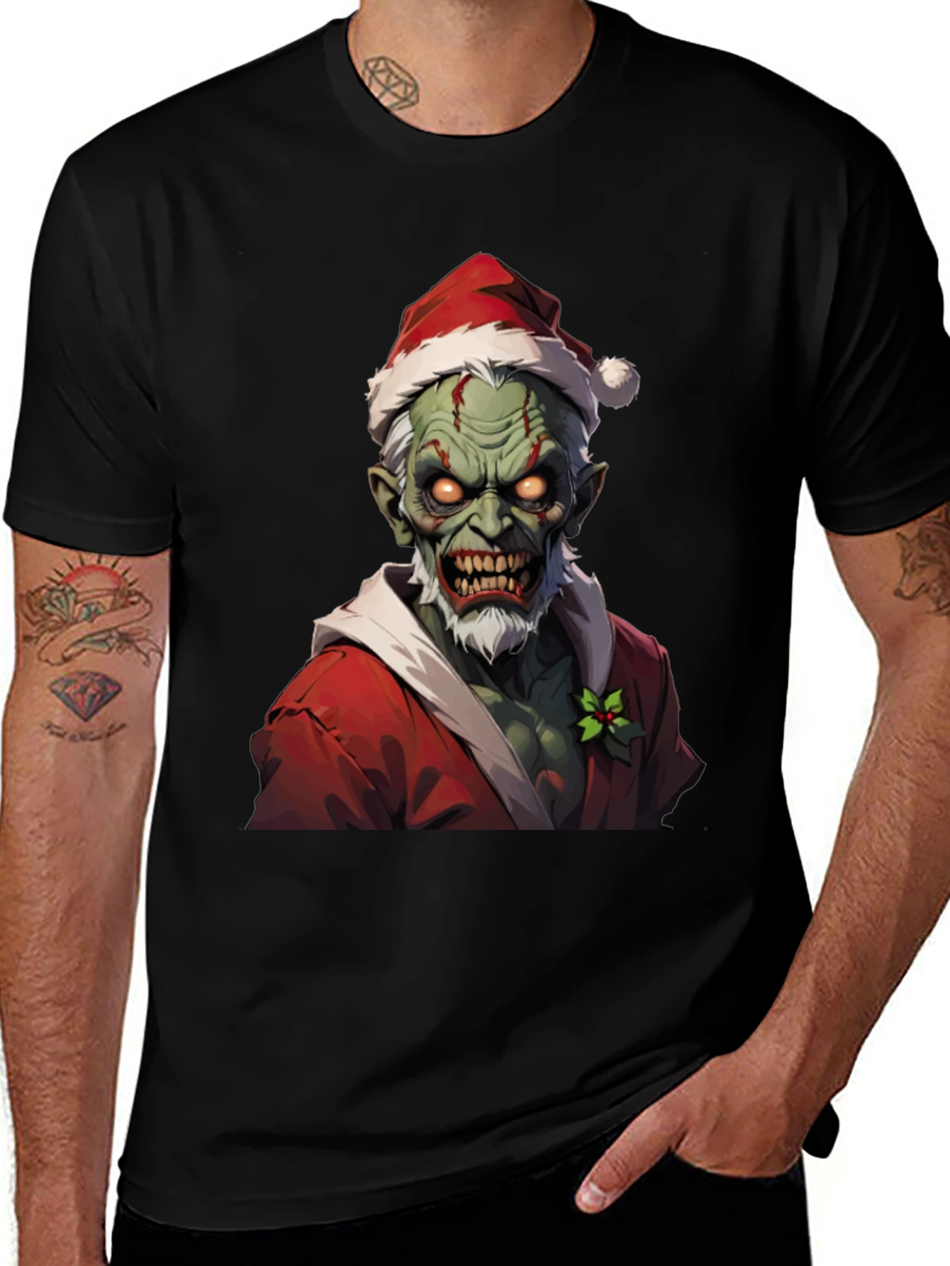 Variant 23 of Zombie Santa T-Shirt - Festive Horror Tee