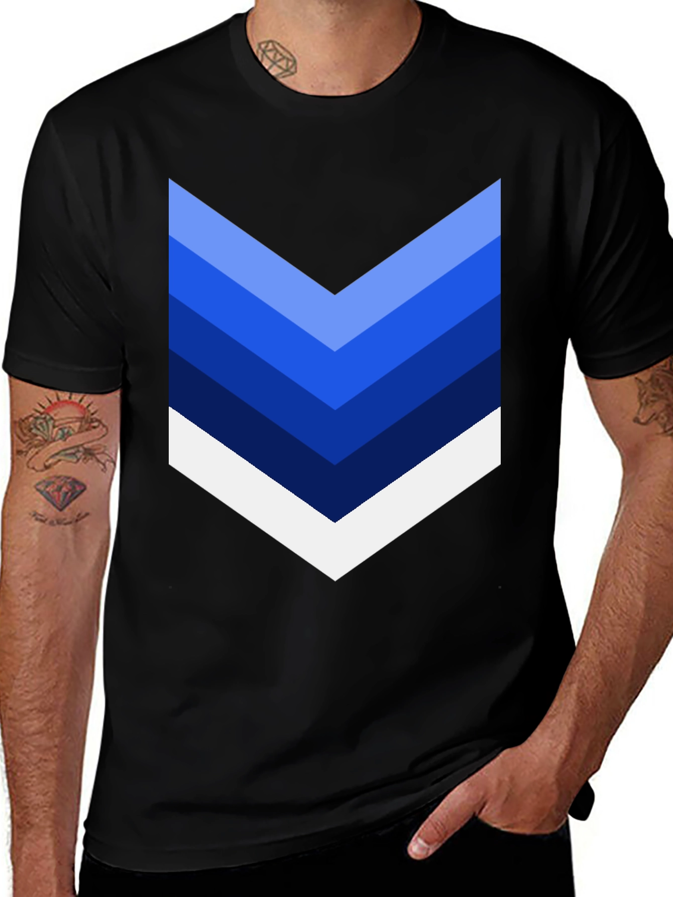 Variant 23 of Chevron Stripe Graphic Tee - Casual Style