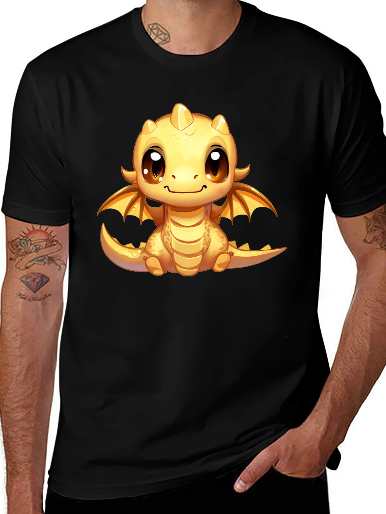 Variant 9 of Cute Dragon Graphic Tee - Unisex Black T-Shirt