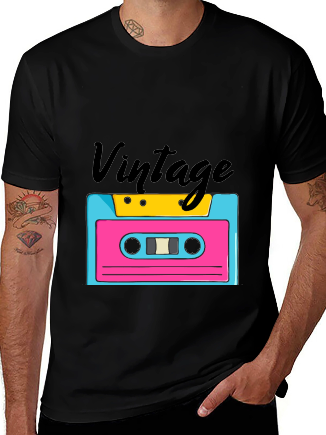 Variant 7 of Vintage Cassette Tape Graphic Tee - Retro Style