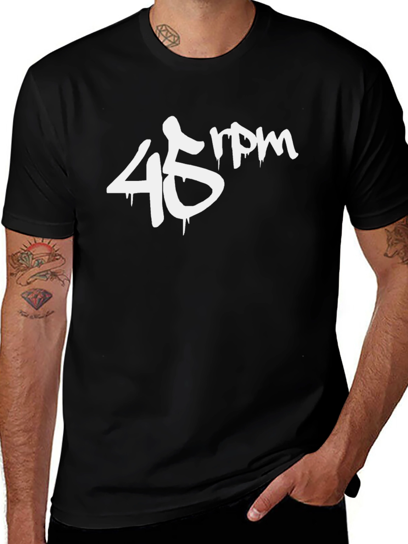 Variant 18 of 45 RPM Graphic Tee - Stylish Black Cotton T-Shirt