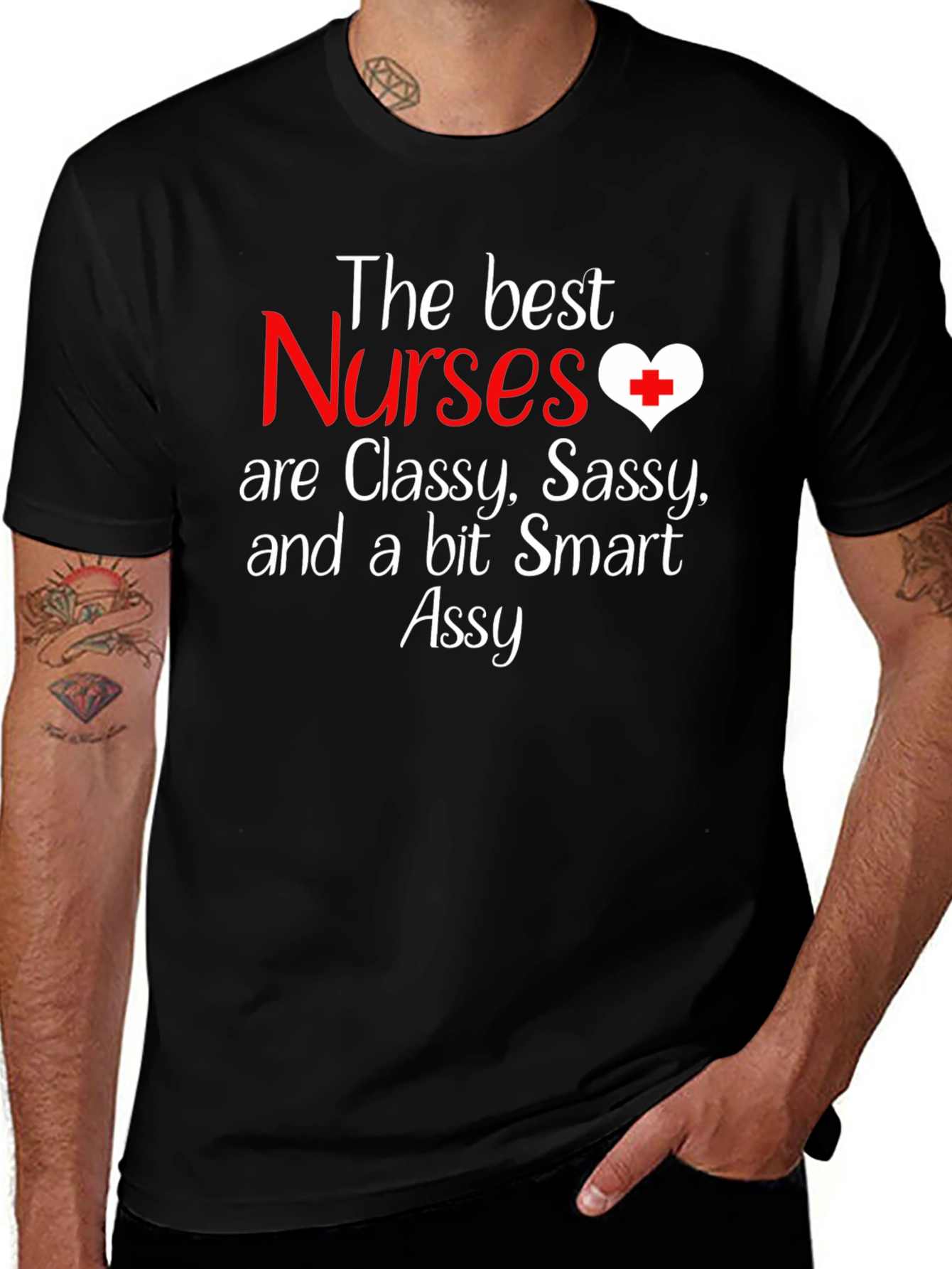 Variant 5 of Best Nurses Sassy Graphic Tee - Black Unisex T-Shirt
