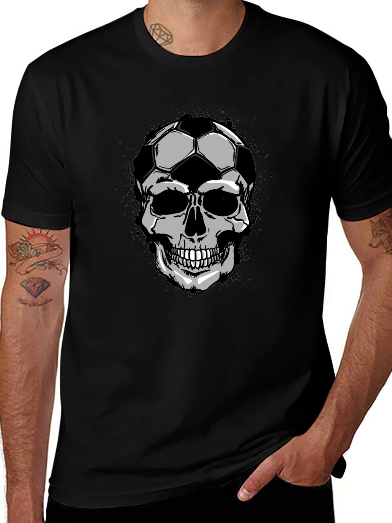 Variant 25 of Soccer Skull Graphic Tee - Unique Design T-Shirt