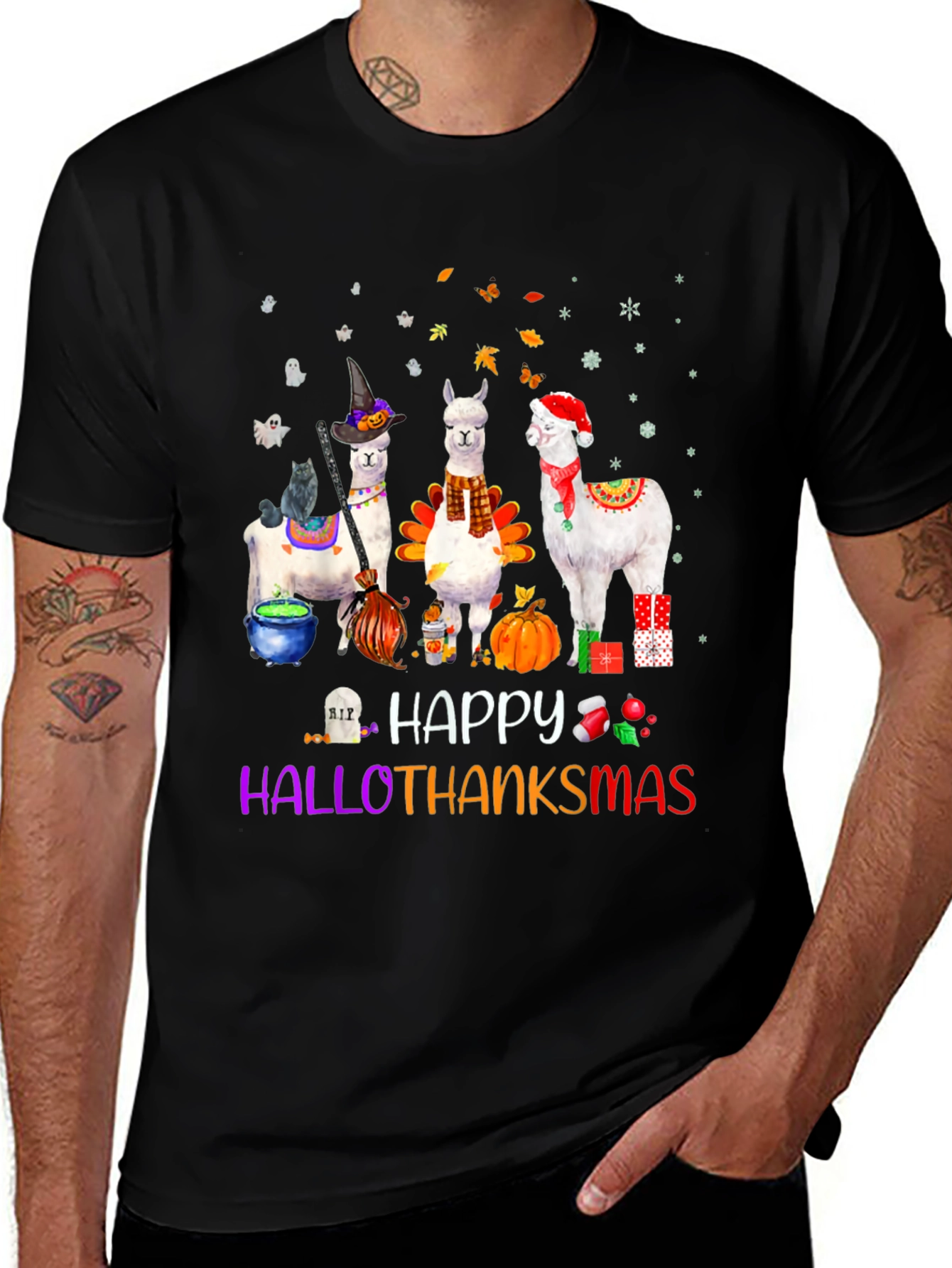 Hallothanksmas Llama T-Shirt