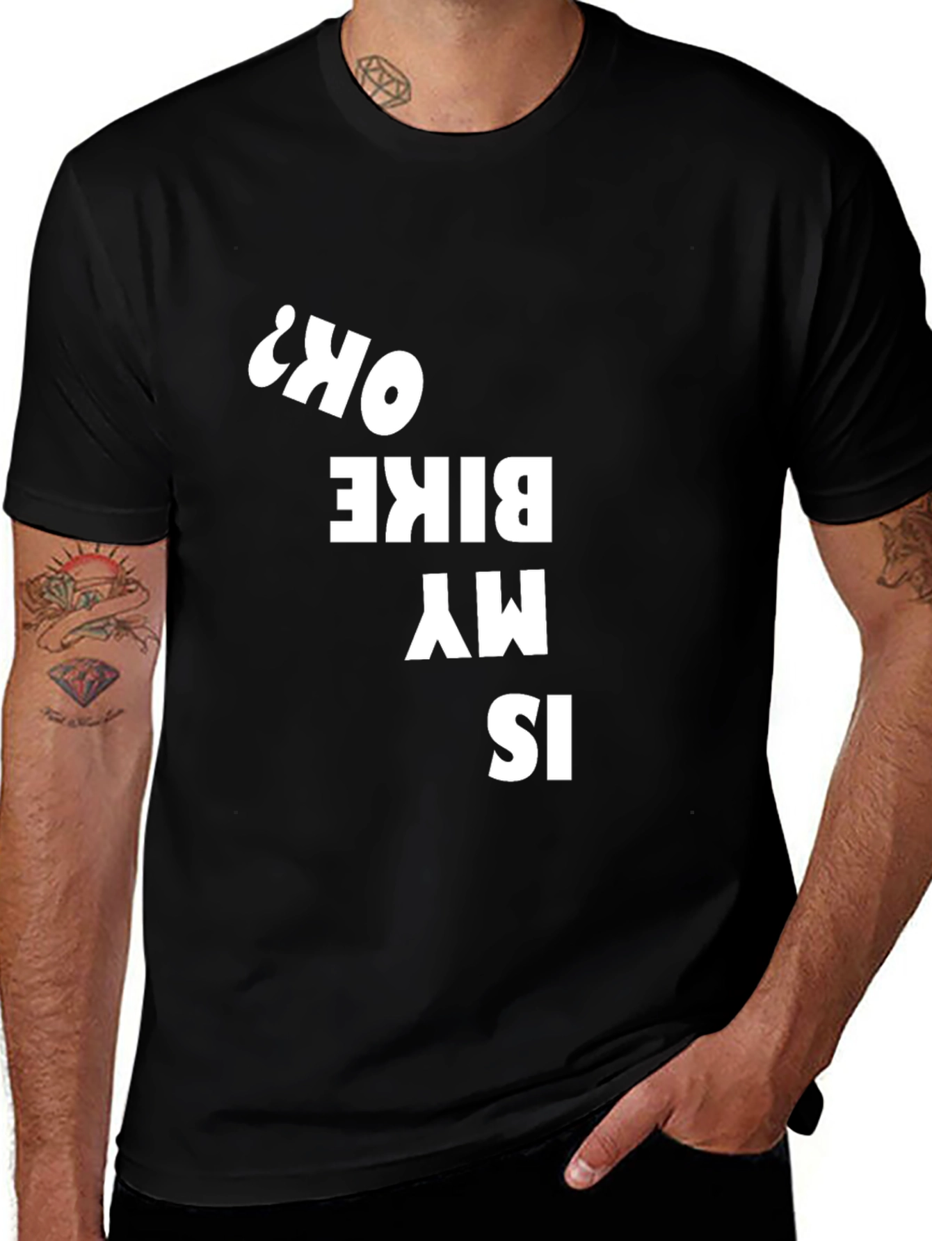Variant 12 of Is My Bike OK? Black Graphic Tee
