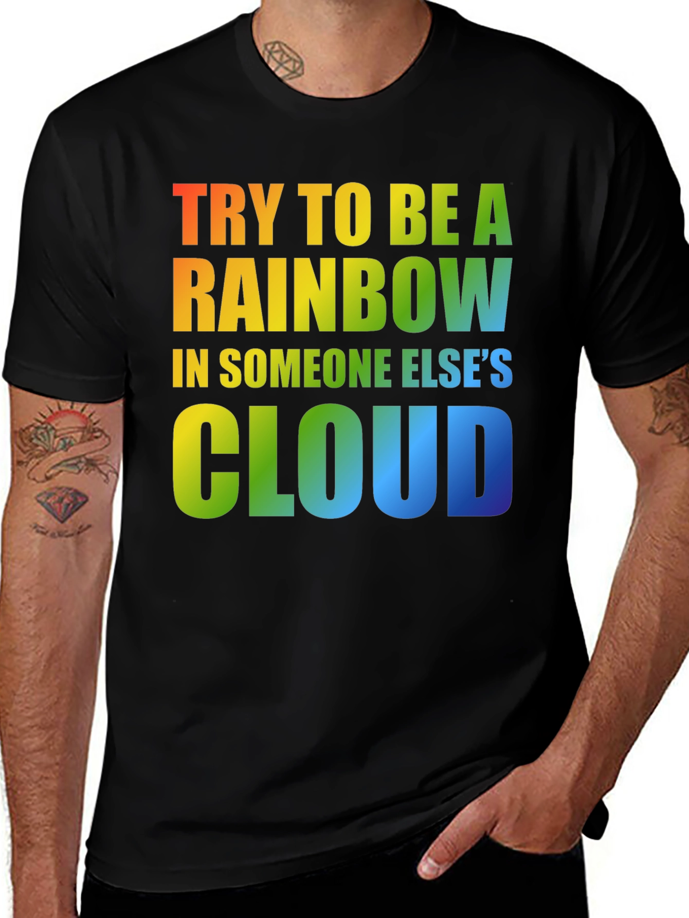 Variant 4 of Rainbow Inspiration Black T-Shirt