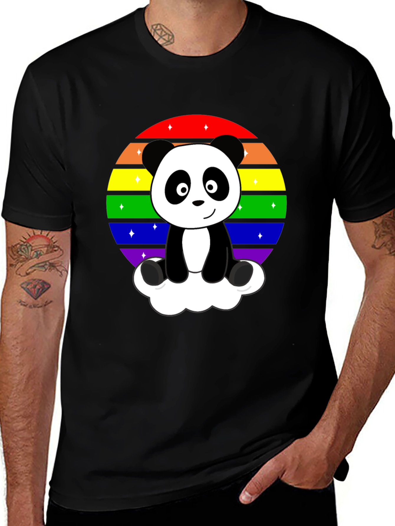 Variant 24 of Rainbow Panda Graphic Tee