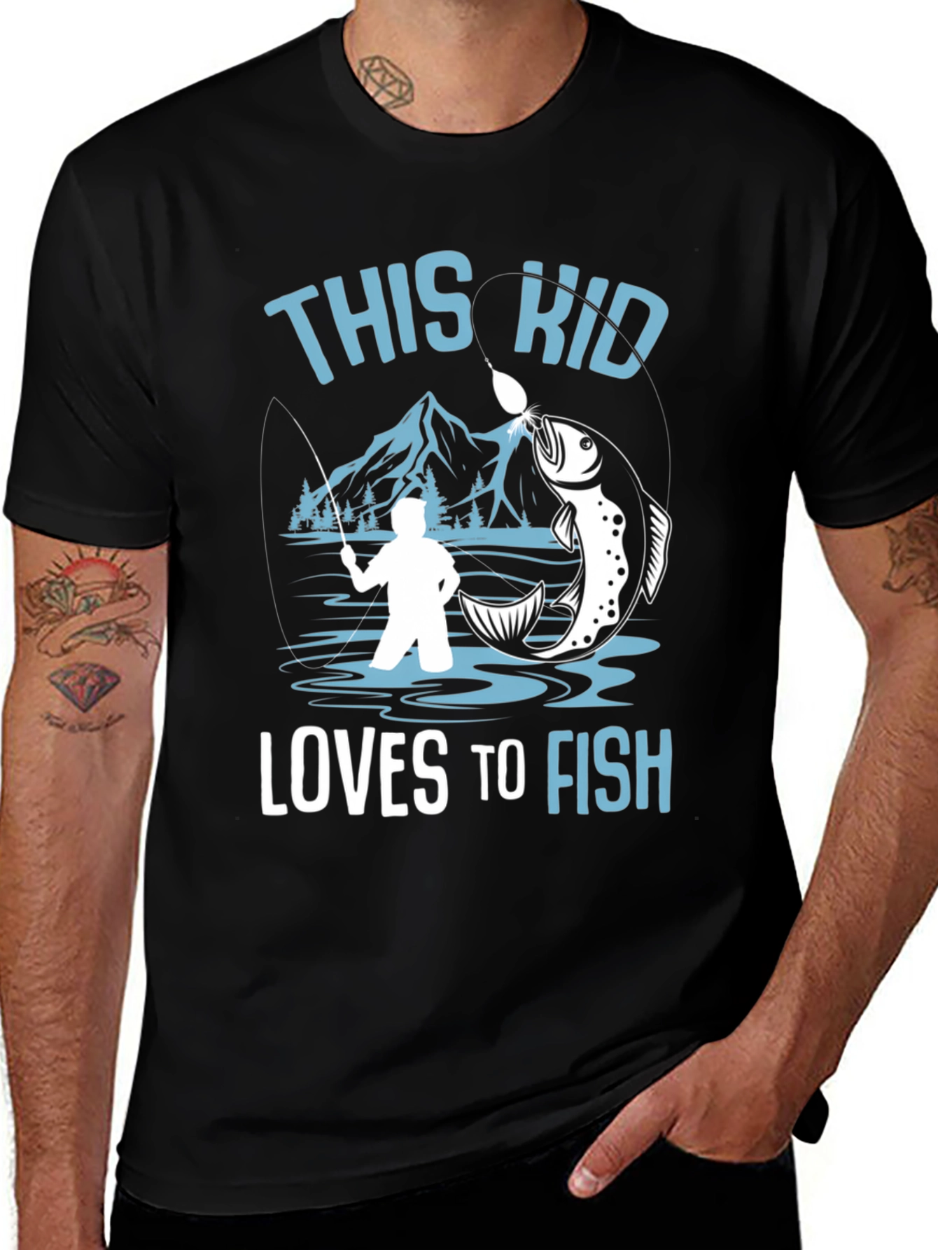 Variant 14 of This Kid Loves To Fish Graphic Tee