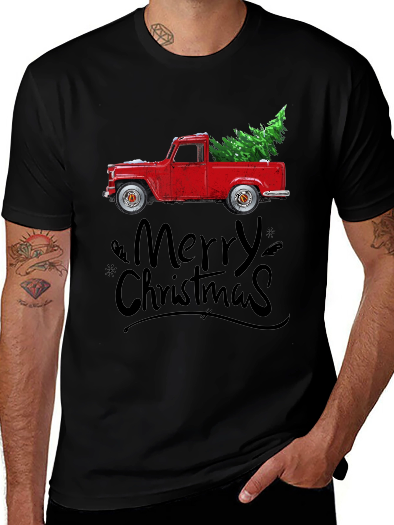 Merry Christmas Truck Graphic Tee