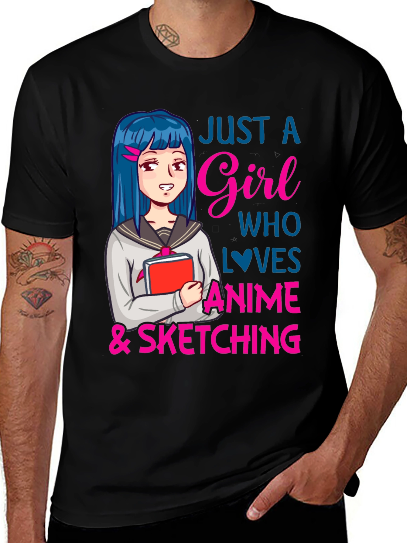 Variant 12 of Anime Lover Girl's Sketching T-Shirt