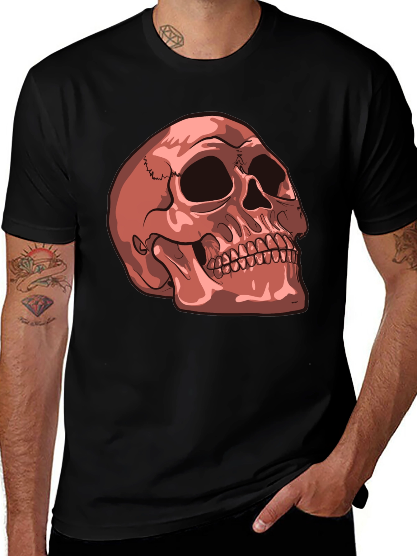 Variant 9 of Skull Graphic Tee - Men's Black T-Shirt