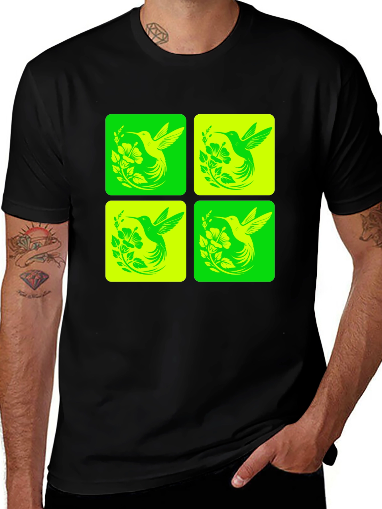 Variant 4 of Hummingbird Graphic Tee - Trendy Nature Design