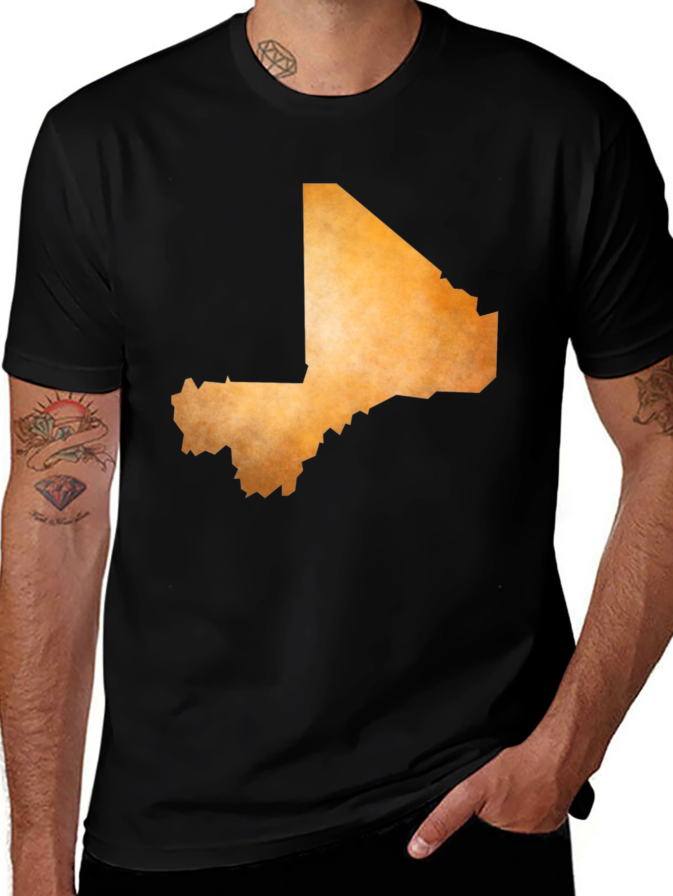Mali Map T-Shirt - Black Graphic Tee