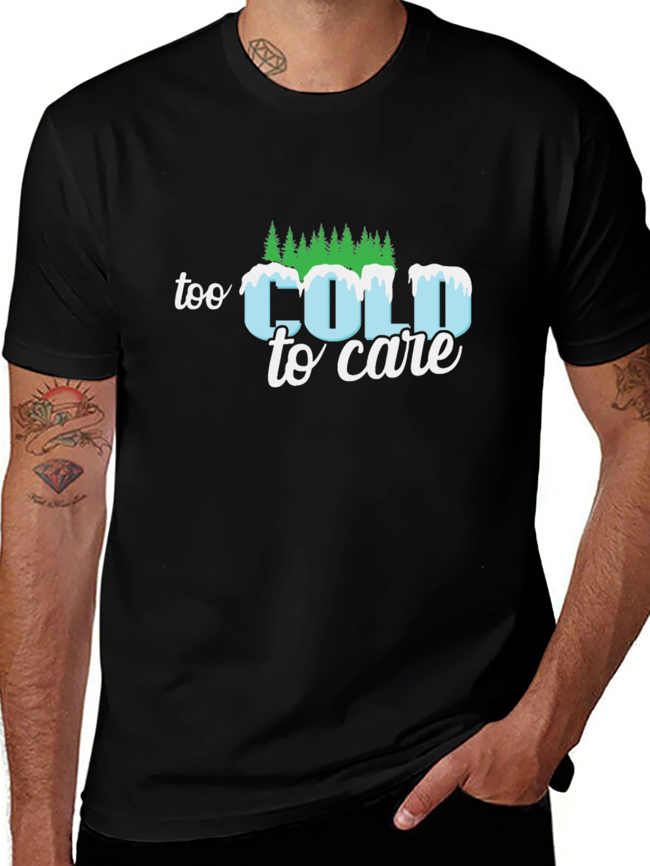 Variant 17 of Too Cold to Care Graphic Tee