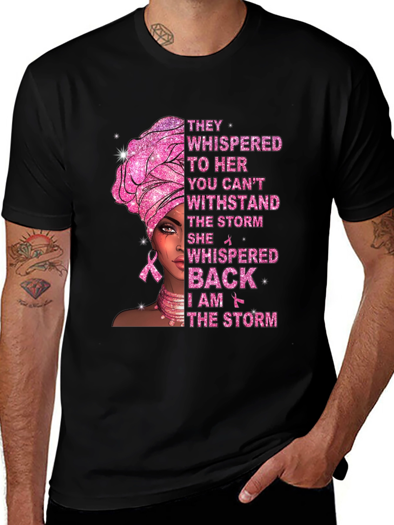 Variant 8 of Breast Cancer Awareness T-Shirt: I Am The Storm