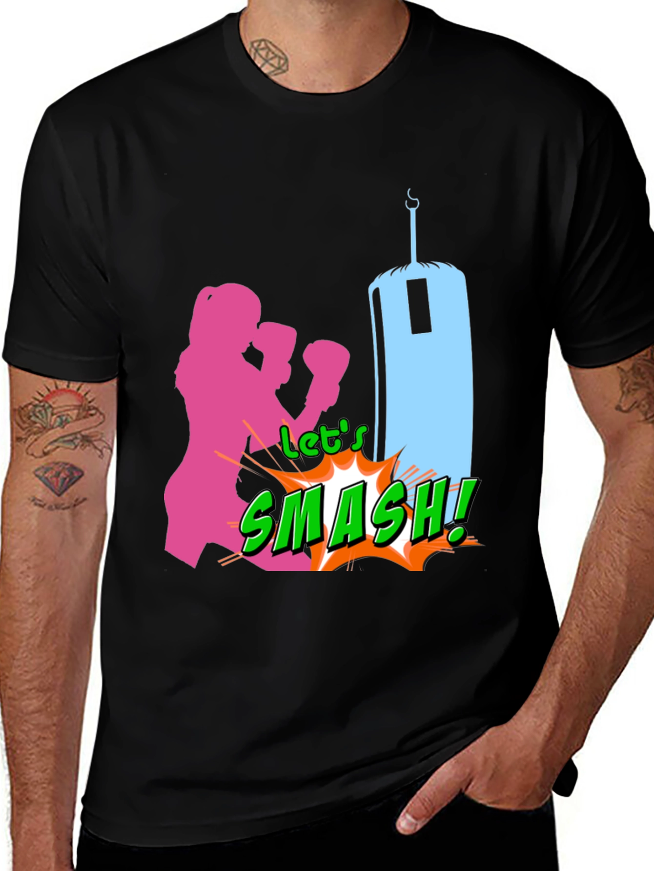 Smash Graphic T-Shirt, Boxing Tee, Fitness Apparel