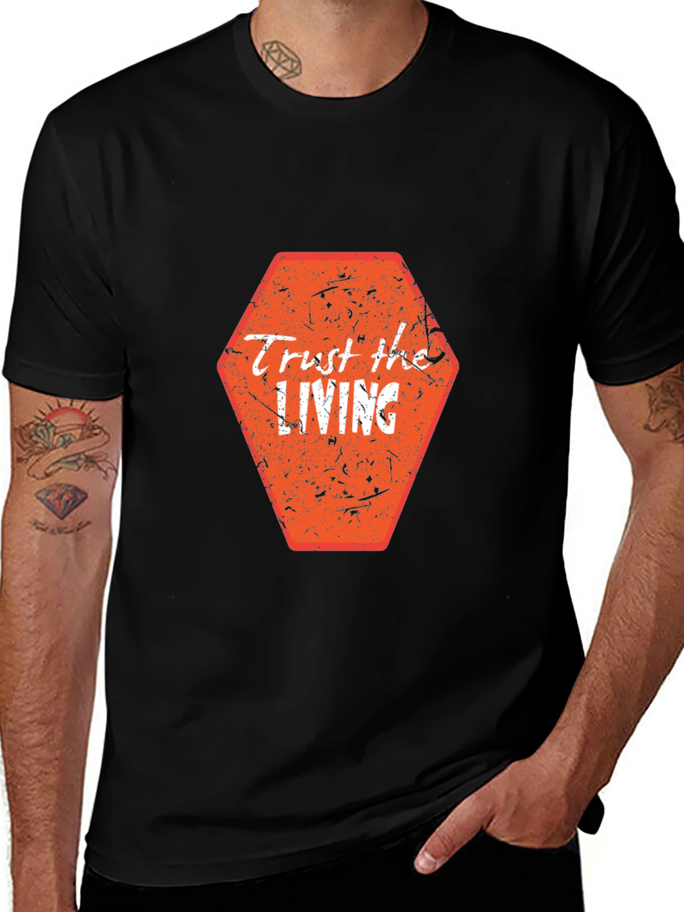 Variant 28 of Trust the Living Graphic Tee - Unique Design