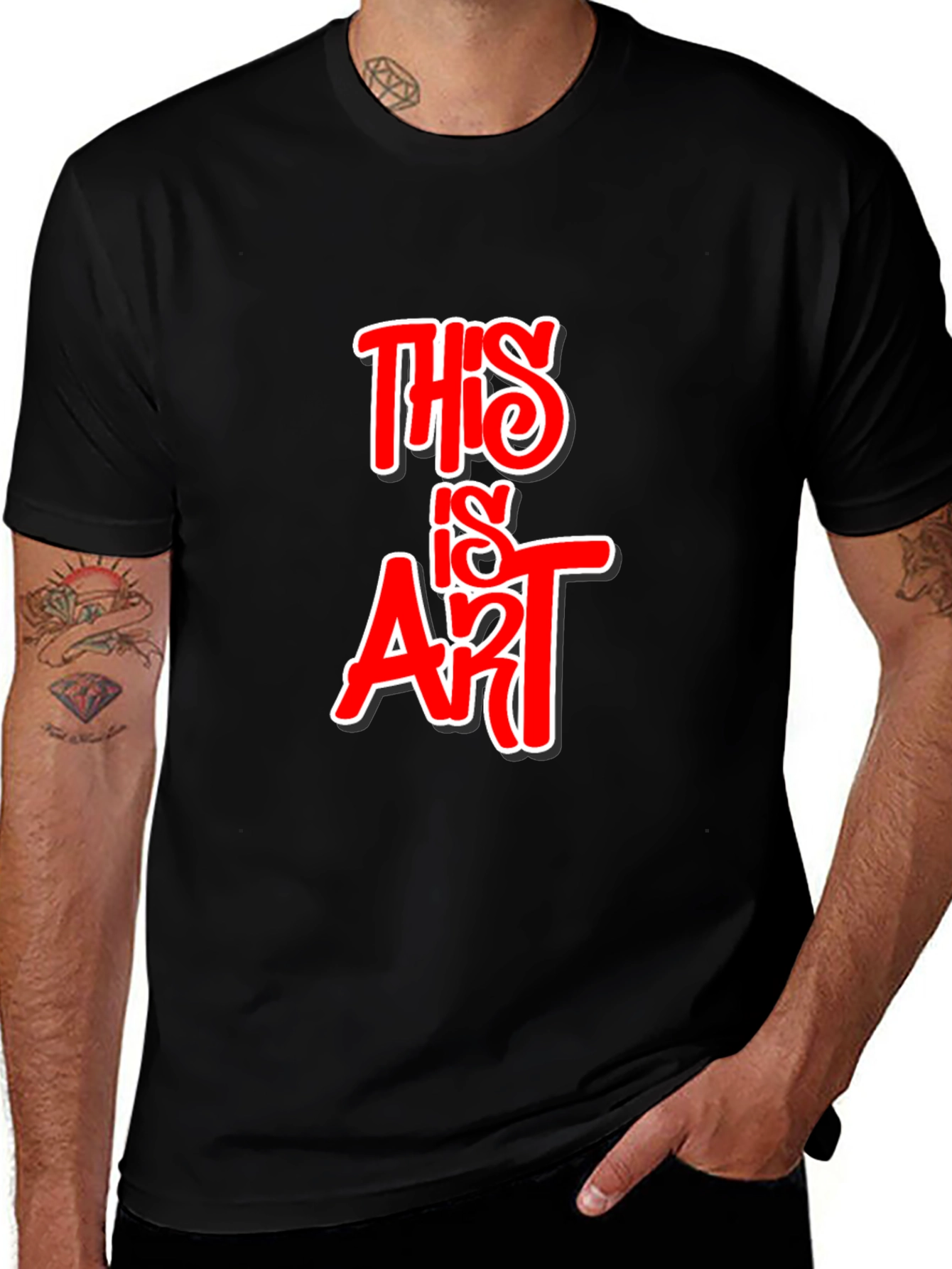 Variant 21 of This is Art Graphic Tee - Black Cotton T-Shirt