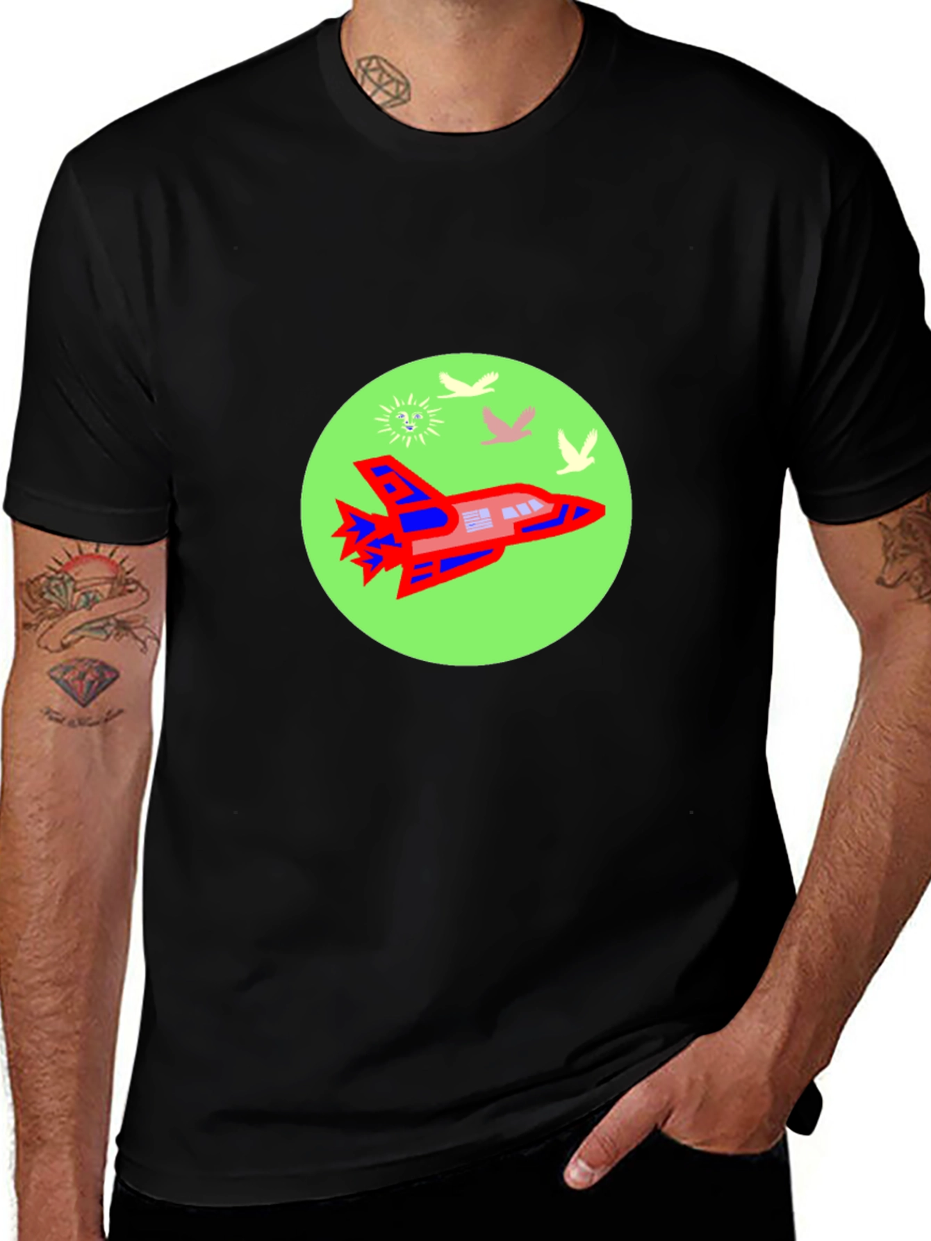 Variant 8 of Retro Rocket T-Shirt - Space Adventure Tee