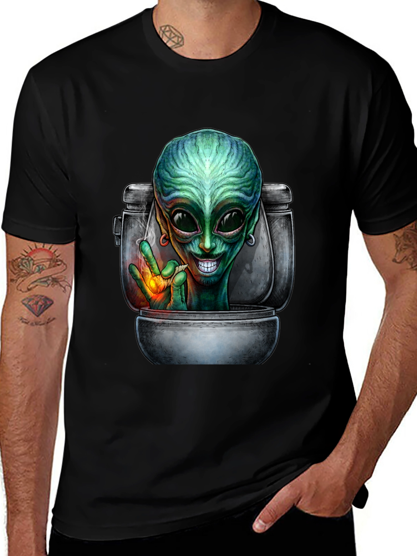 Variant 12 of Alien Toilet Humor T-Shirt - Funny Graphic Tee