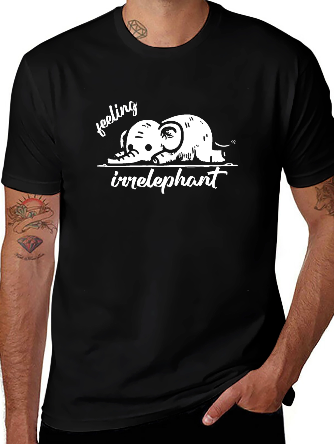 Variant 13 of Irrelephant Graphic Tee - Feeling Funny Elephant T-Shirt