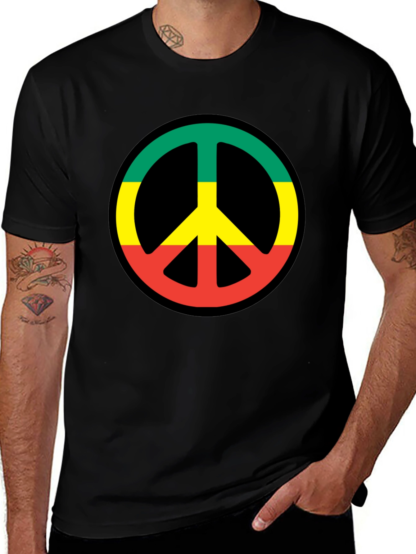 Variant 17 of Rasta Peace Sign T-Shirt