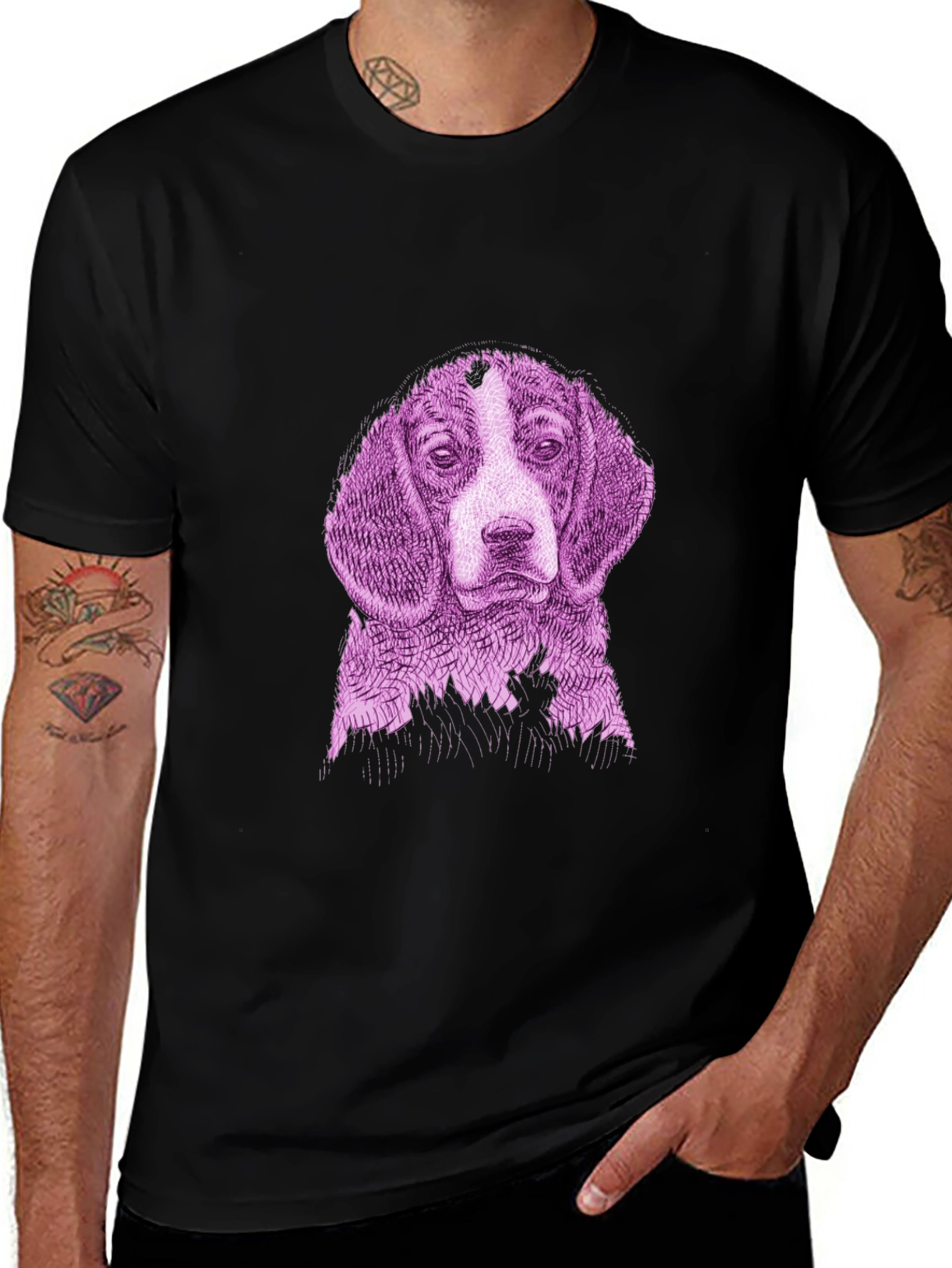 Variant 15 of Dog Graphic Print Black Tee