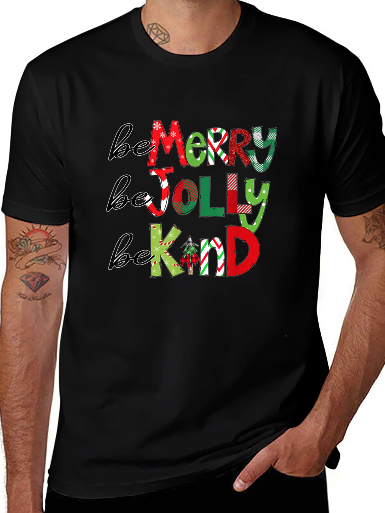 Be Merry Jolly Kind Christmas T-Shirt