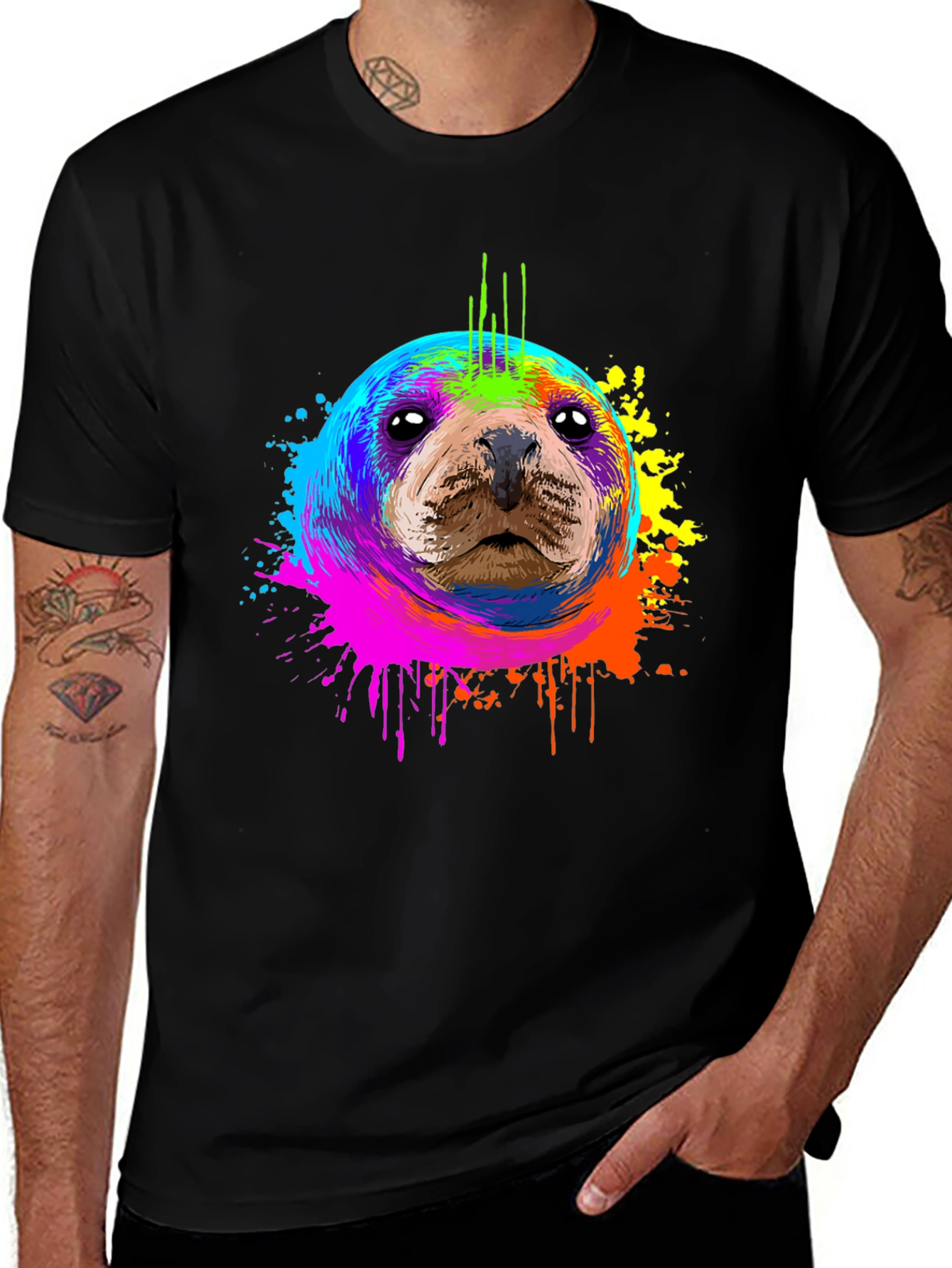 Variant 20 of Seal Splash Graphic Tee - Artistic Comfort