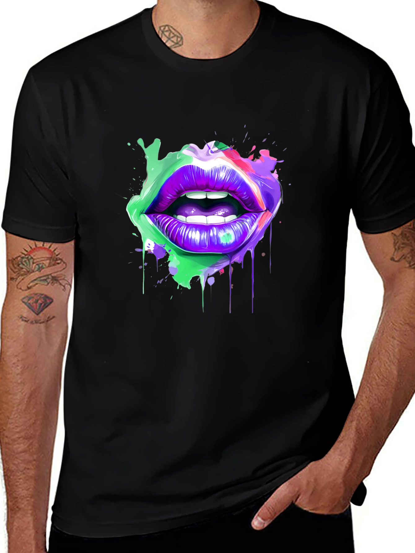 Variant 27 of Colorful Lips Graphic T-Shirt - Stylish Tee