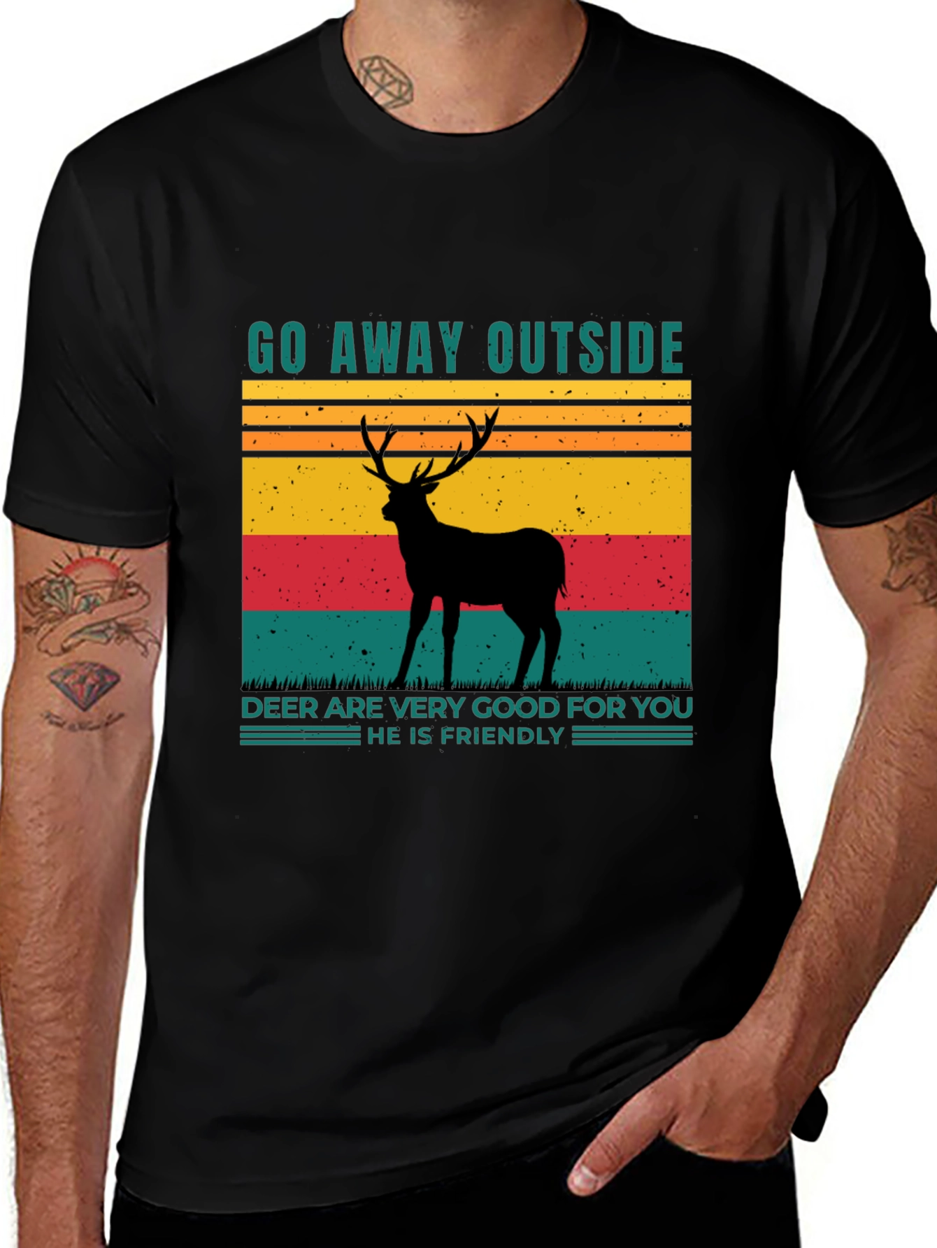Variant 11 of Go Away Outside Deer T-Shirt