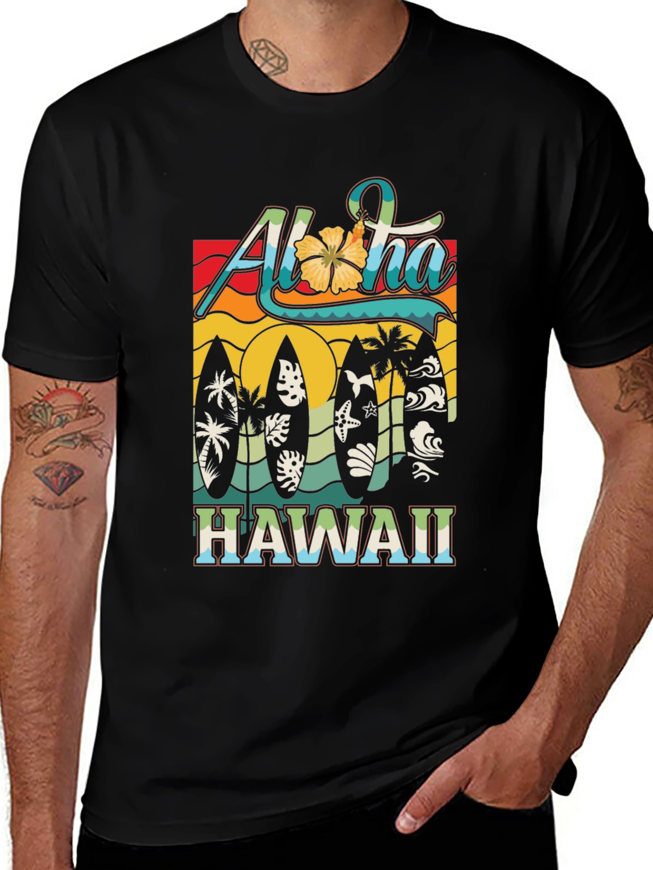 Aloha Hawaii Surfboard Tee
