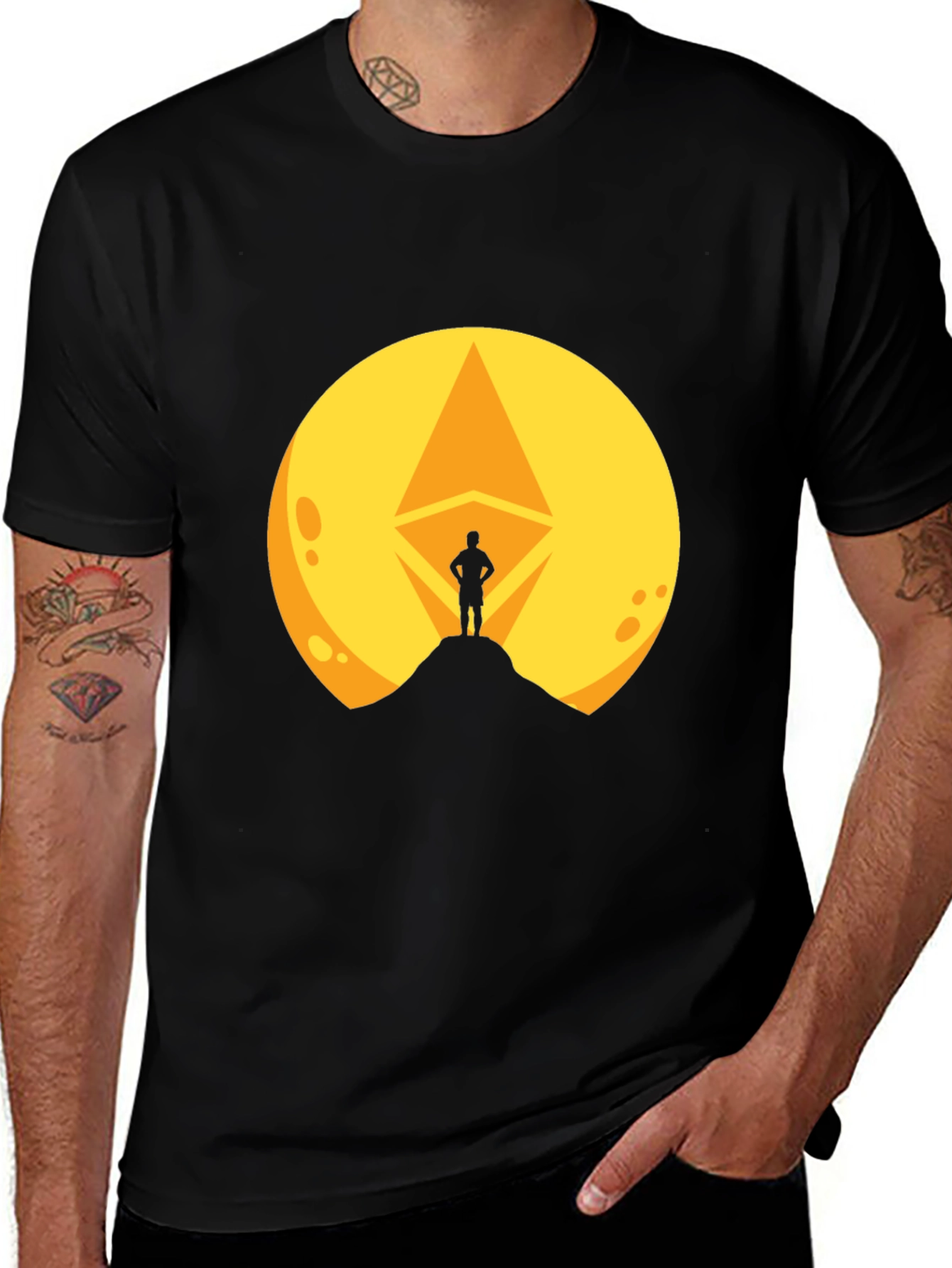 Variant 3 of Ethereum Crypto Moon T-Shirt - Black Graphic Tee