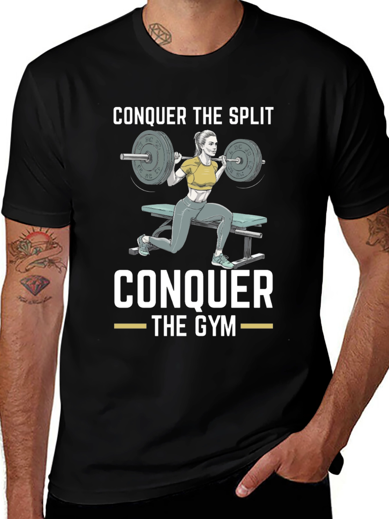 Variant 29 of Conquer the Split Gym Workout T-Shirt