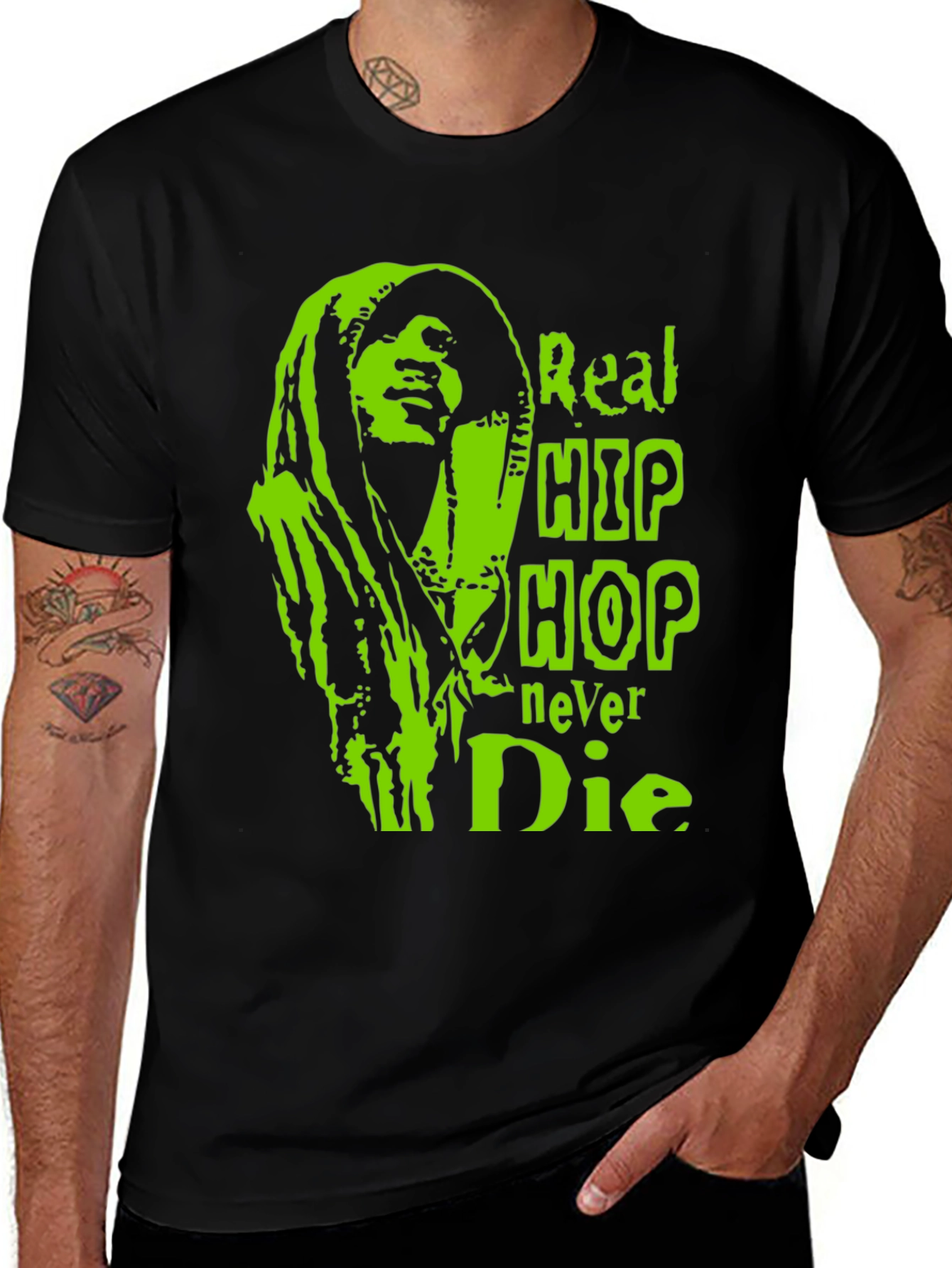 Variant 16 of Real Hip Hop Never Die Graphic T-Shirt