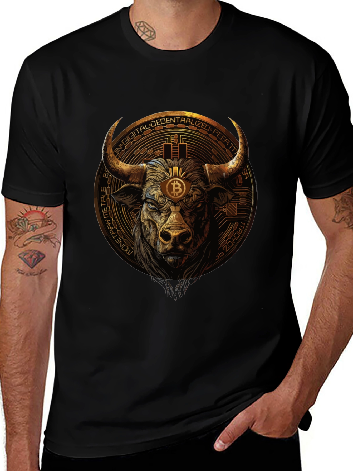 Variant 13 of Bitcoin Bull T-Shirt - Crypto Currency Tee