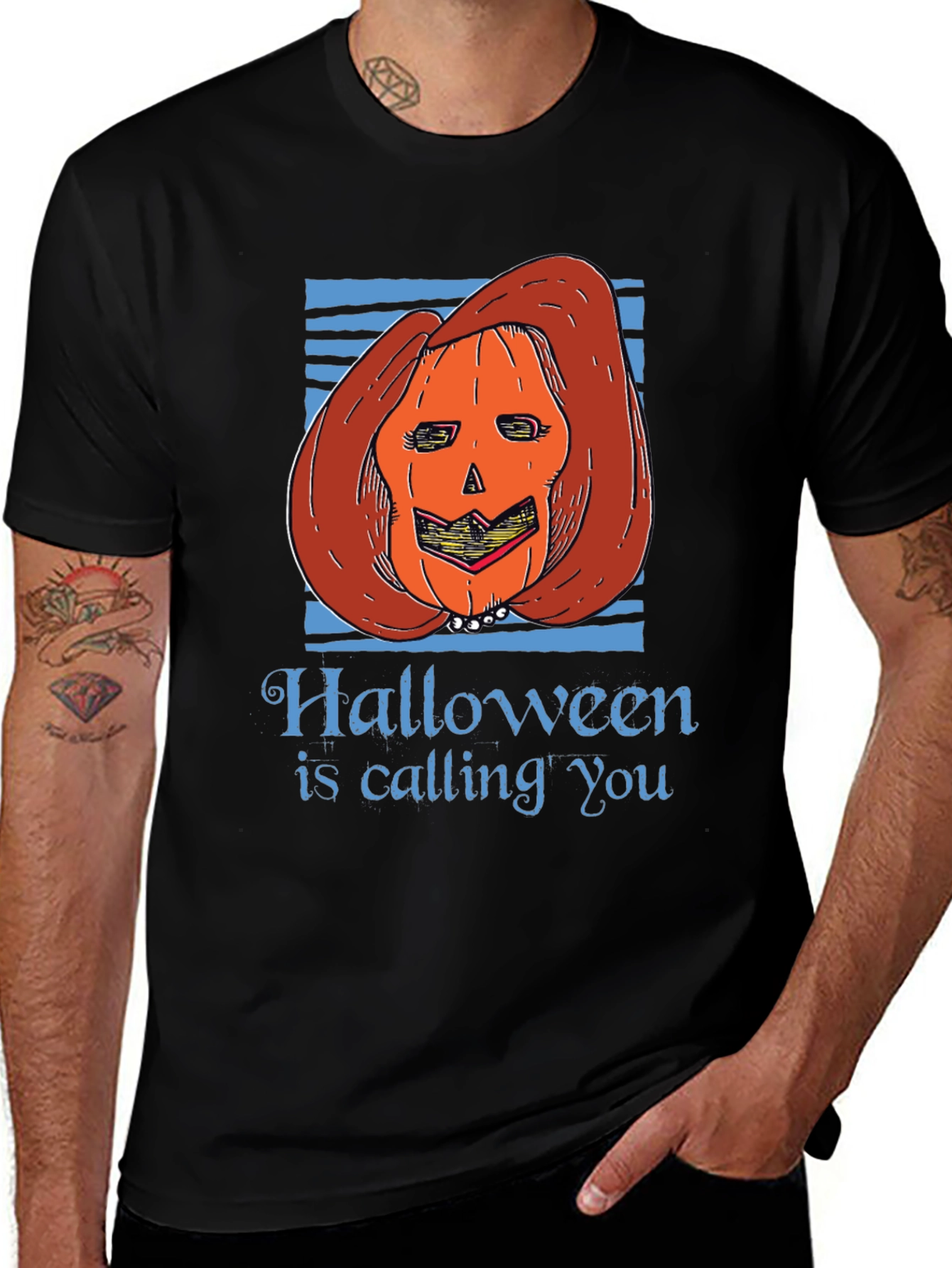 Halloween Pumpkin Lady Graphic Tee