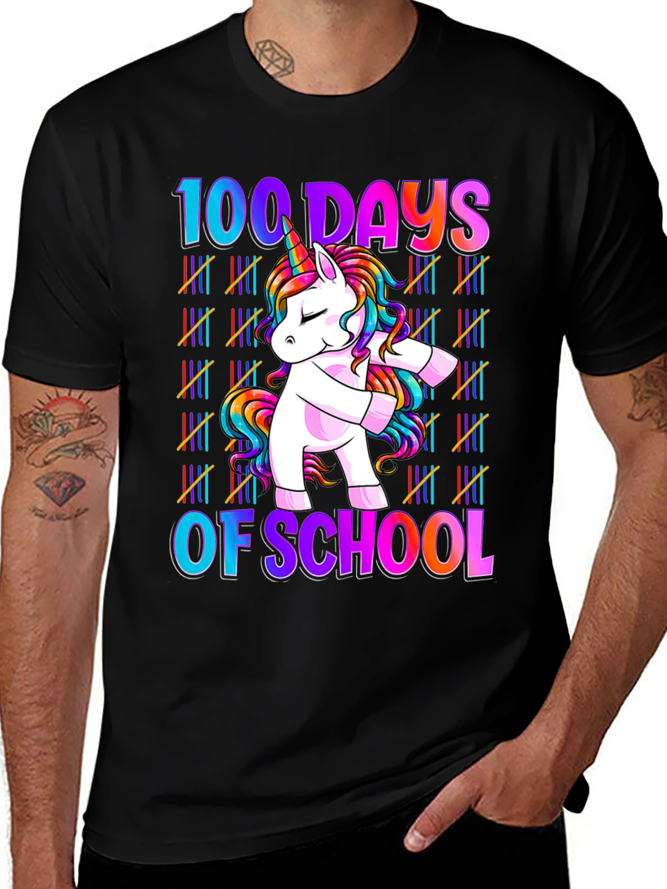 Variant 3 of 100 Days of School Unicorn Graphic Tee