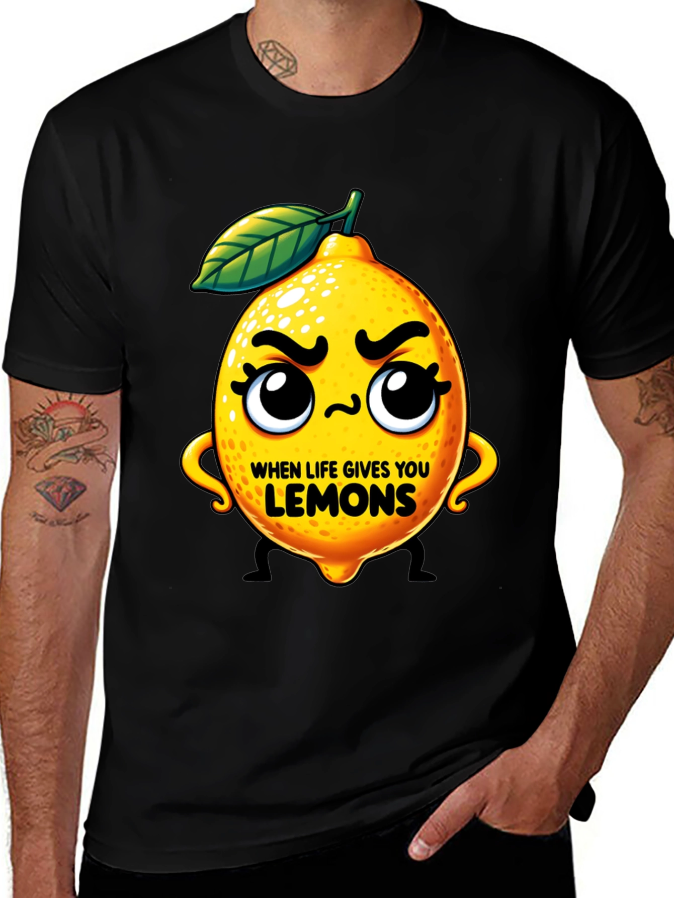 Variant 2 of Funny Lemon Graphic T-Shirt - When Life Gives You Lemons