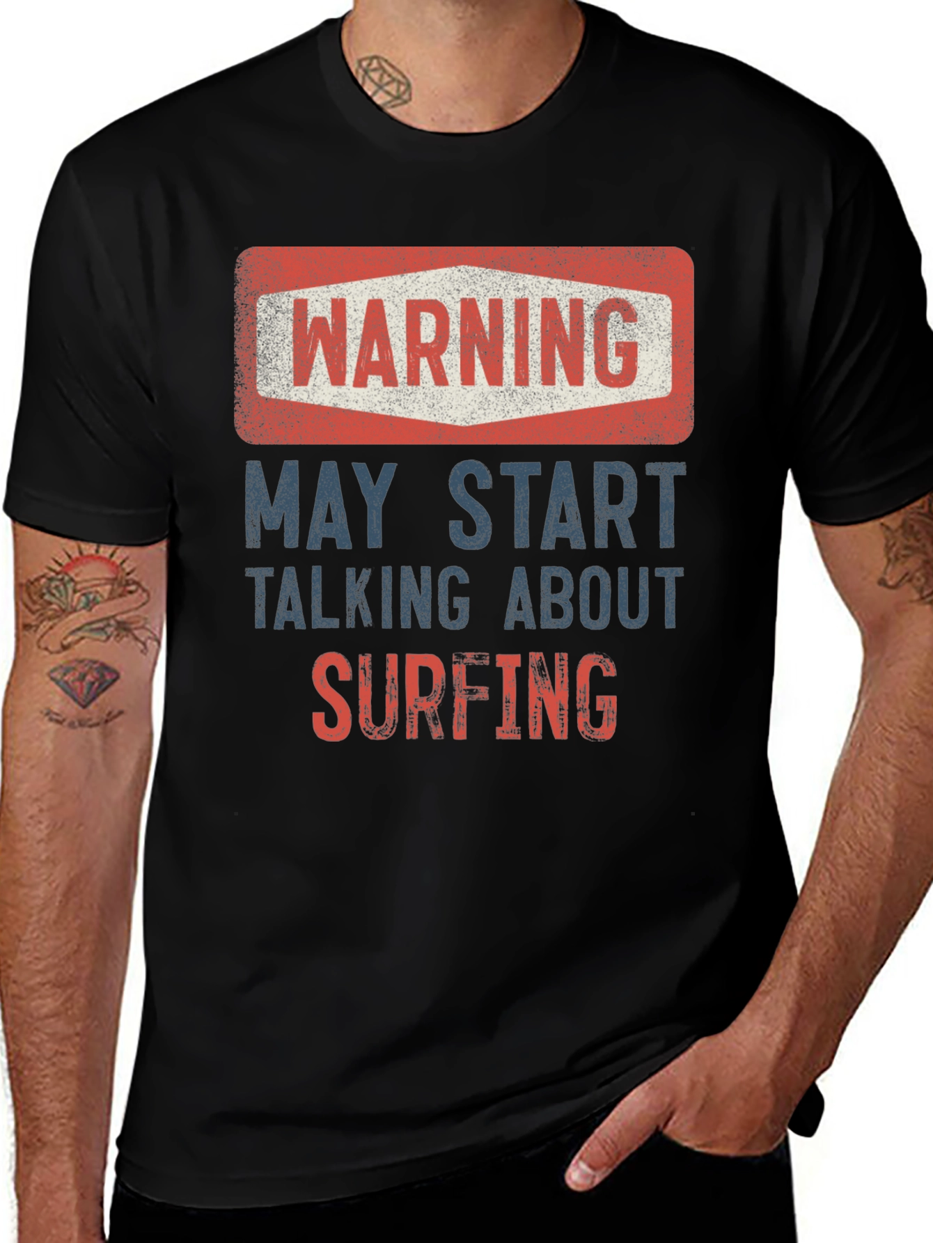 Variant 12 of Warning Surfing T-Shirt