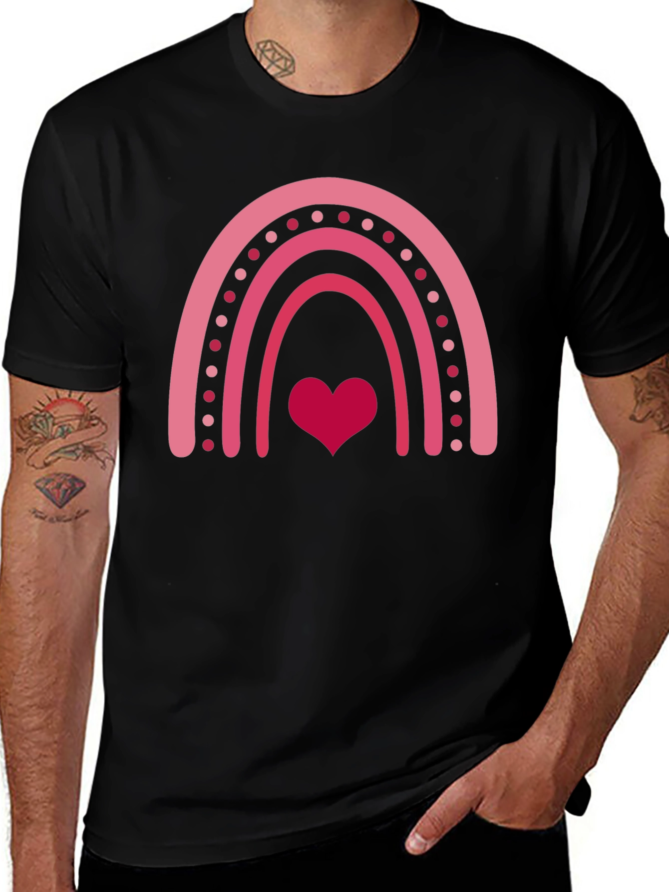 Variant 18 of Heart Rainbow Graphic Tee - Valentine's Day Style