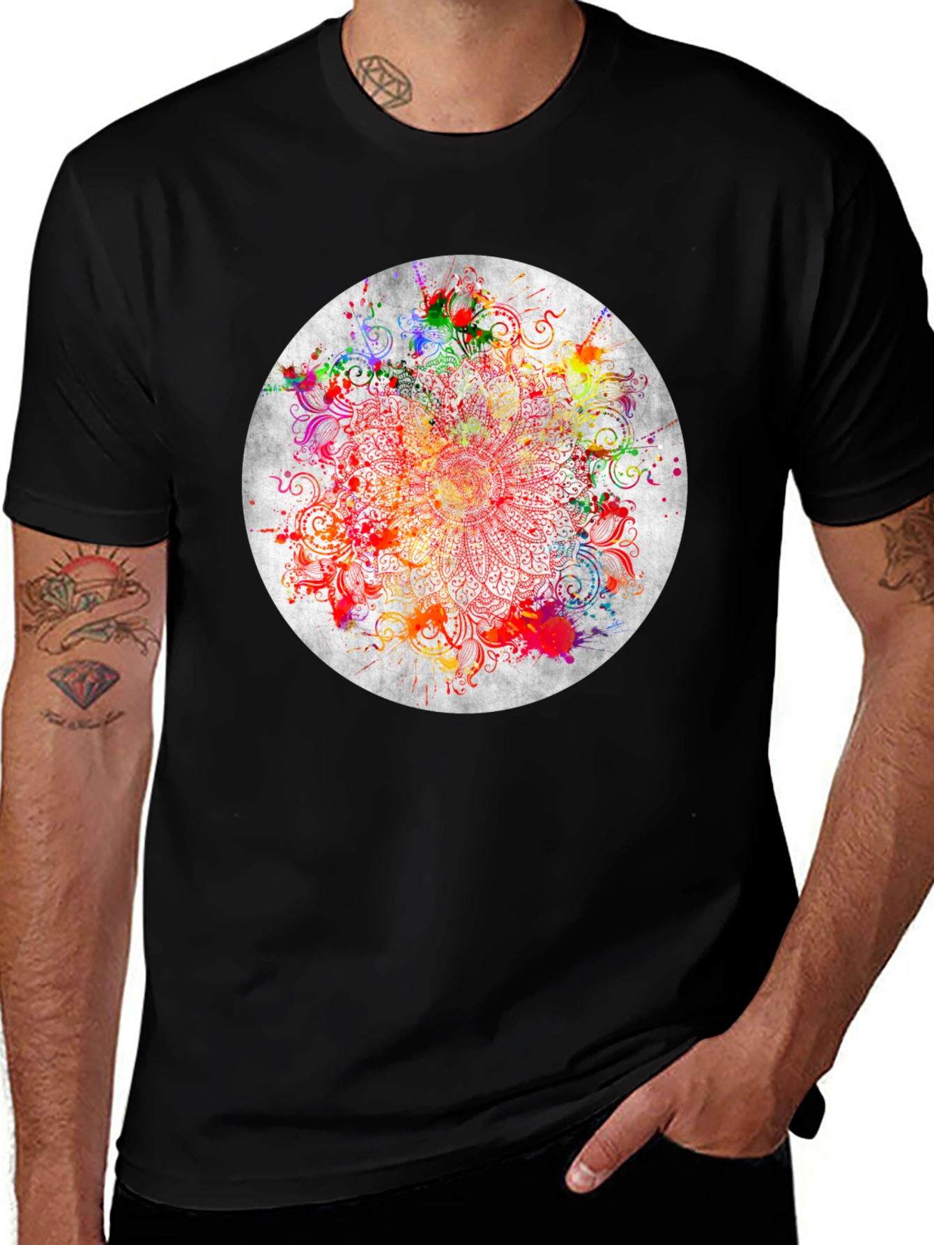 Variant 5 of Watercolor Mandala T-Shirt - Artistic Design