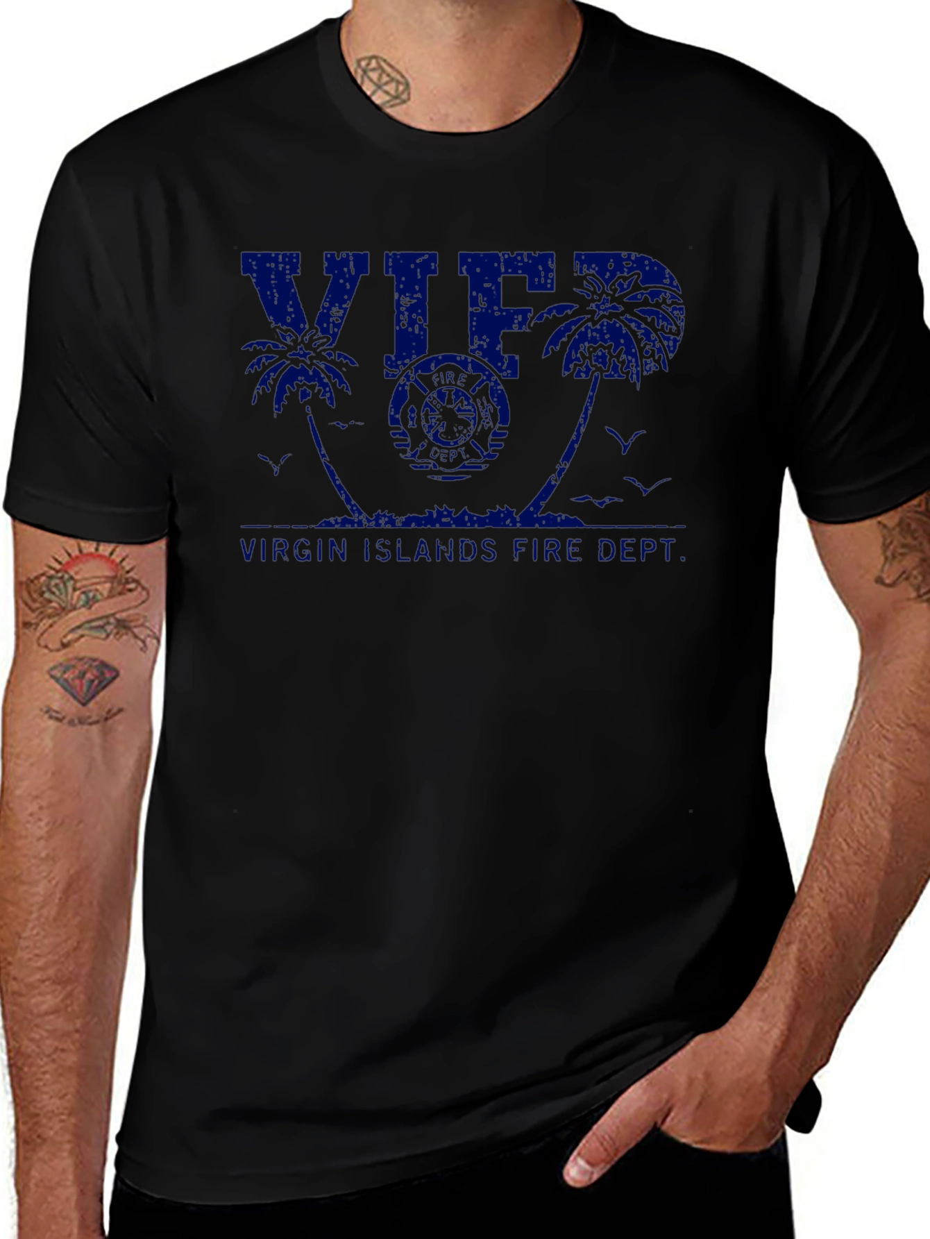 Virgin Islands Fire Dept. Black T-Shirt