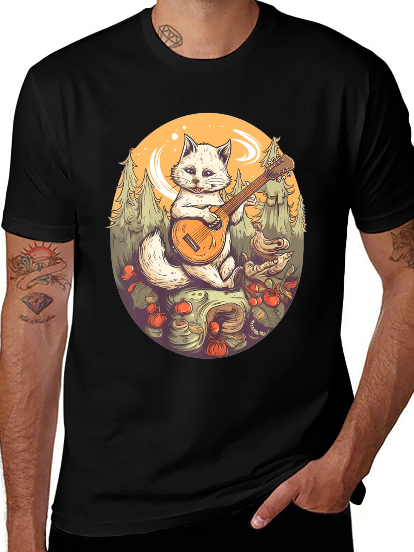 Variant 30 of Cat Playing Guitar T-Shirt