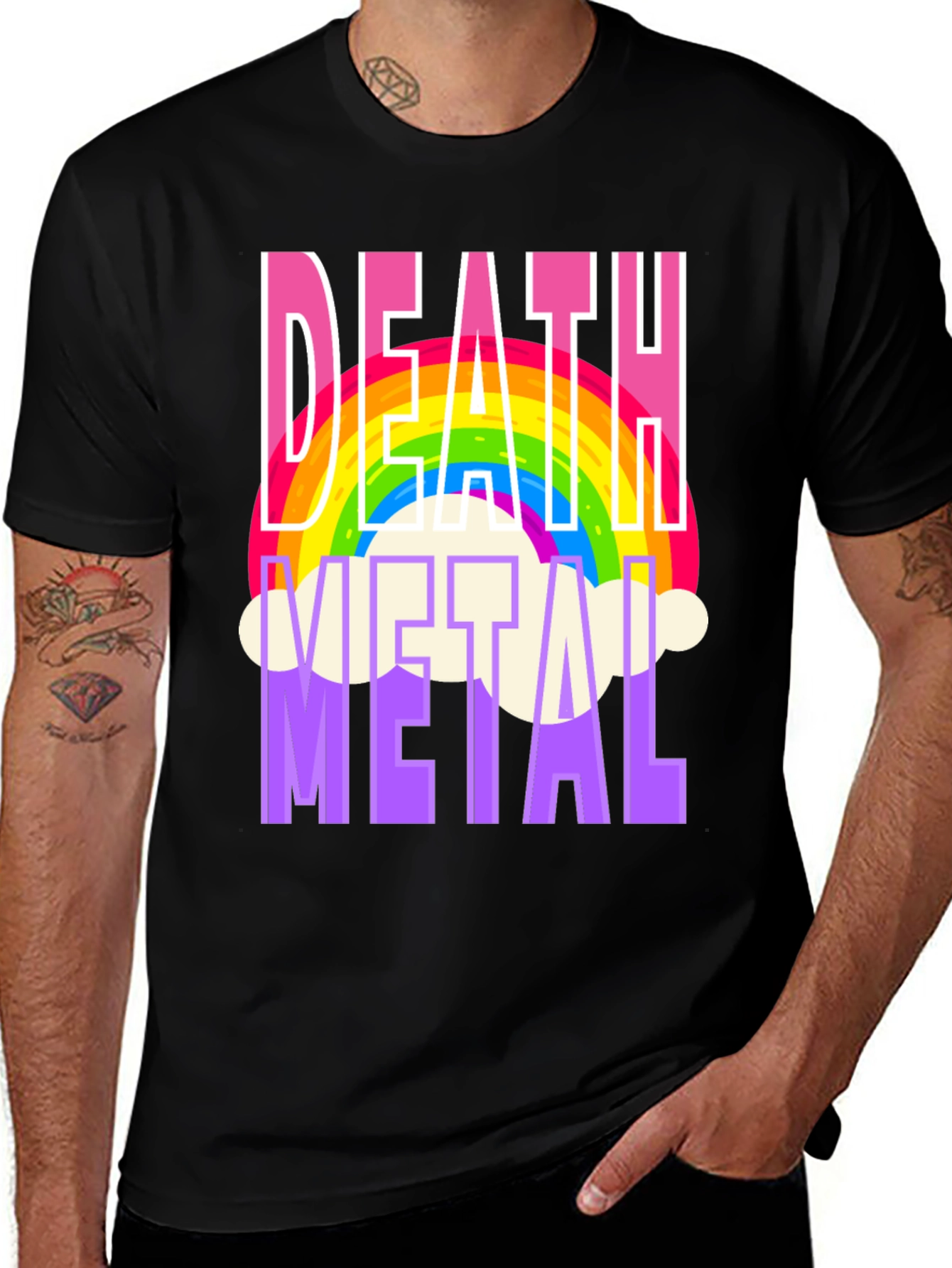 Variant 8 of Death Metal Rainbow T-Shirt - Fun & Edgy Style