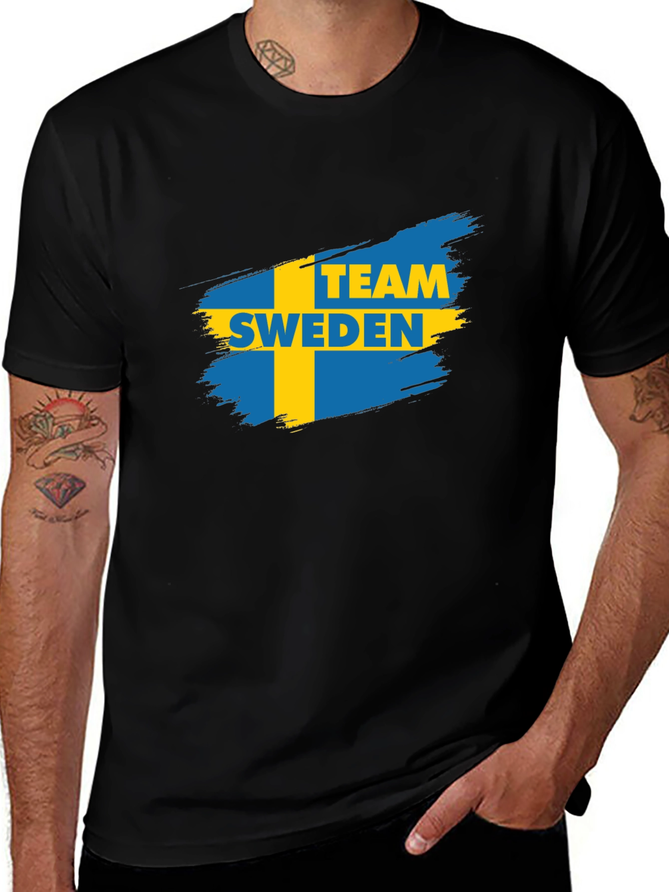 Team Sweden Graphic Tee - Unisex Black T-Shirt