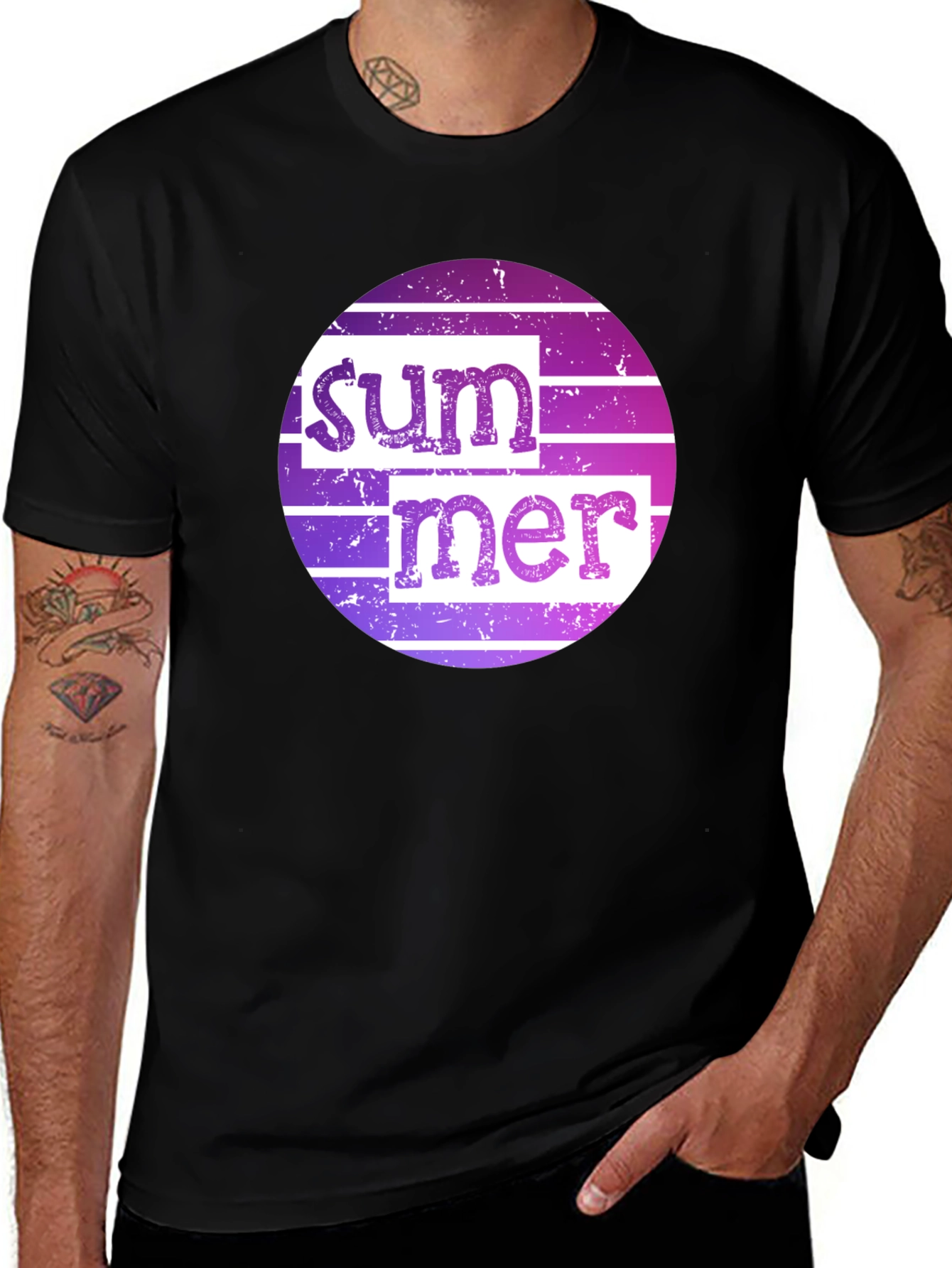 Variant 13 of Summer Graphic Tee - Retro Style Black T-Shirt