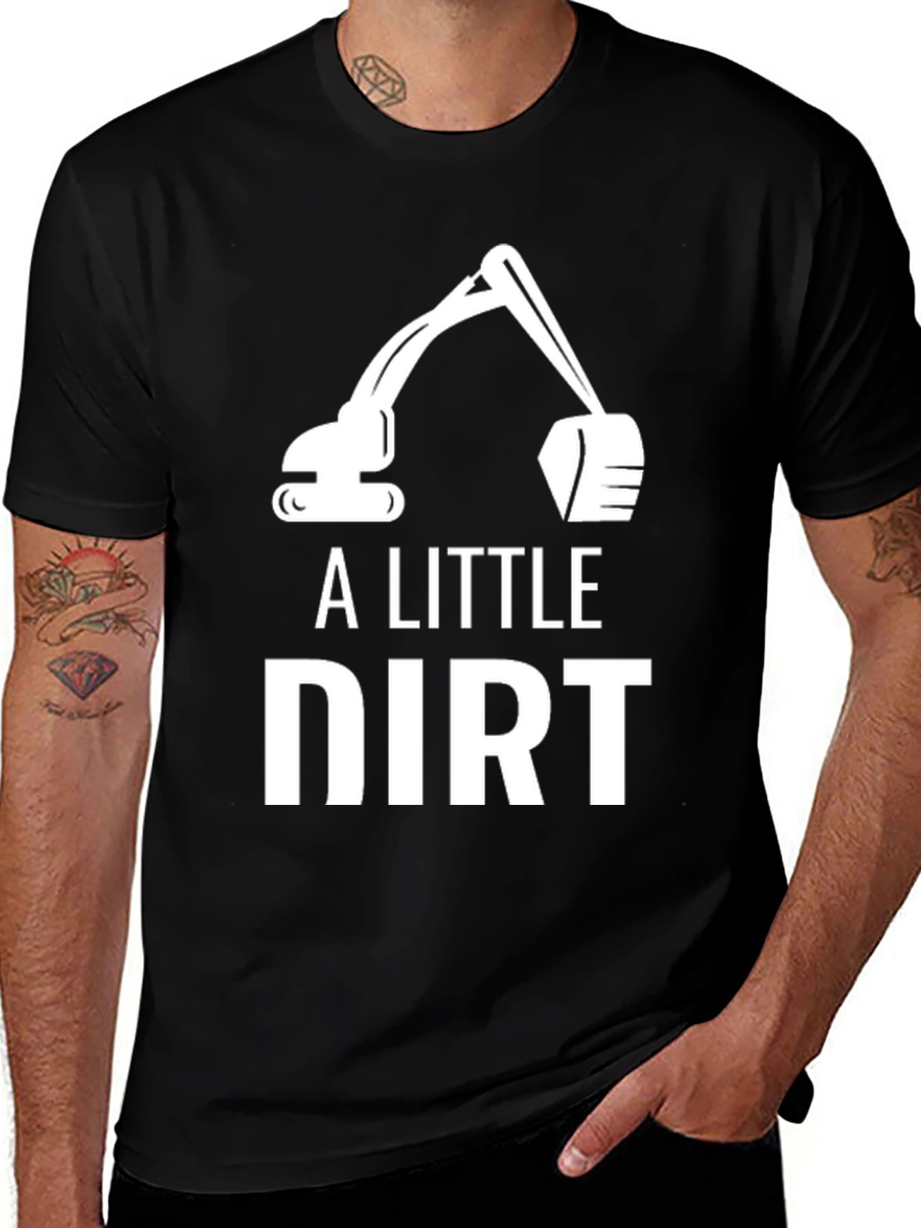 Variant 24 of A Little Dirt Excavator Tee - Black Graphic T-Shirt