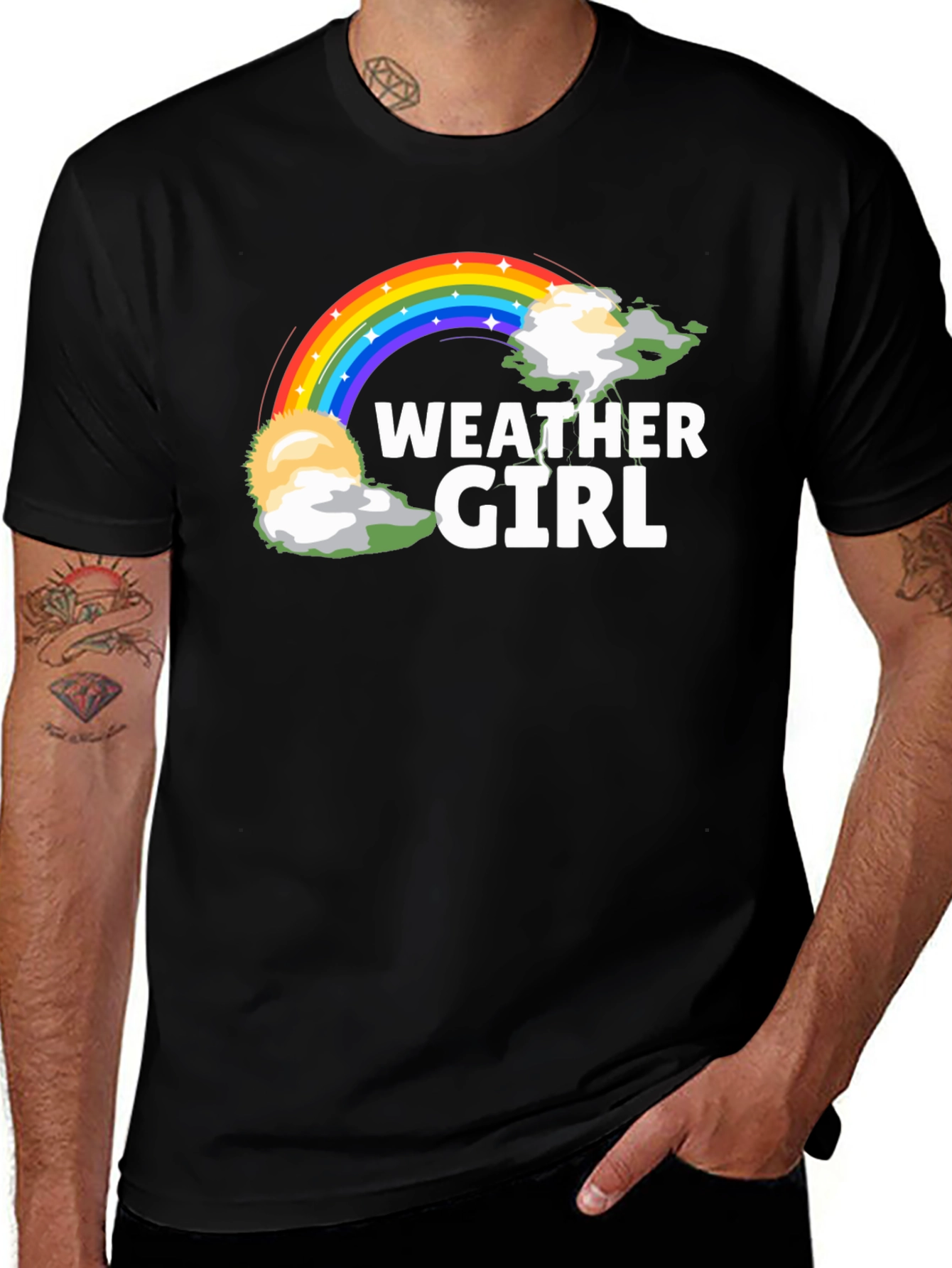 Variant 14 of Weather Girl Rainbow Graphic T-Shirt
