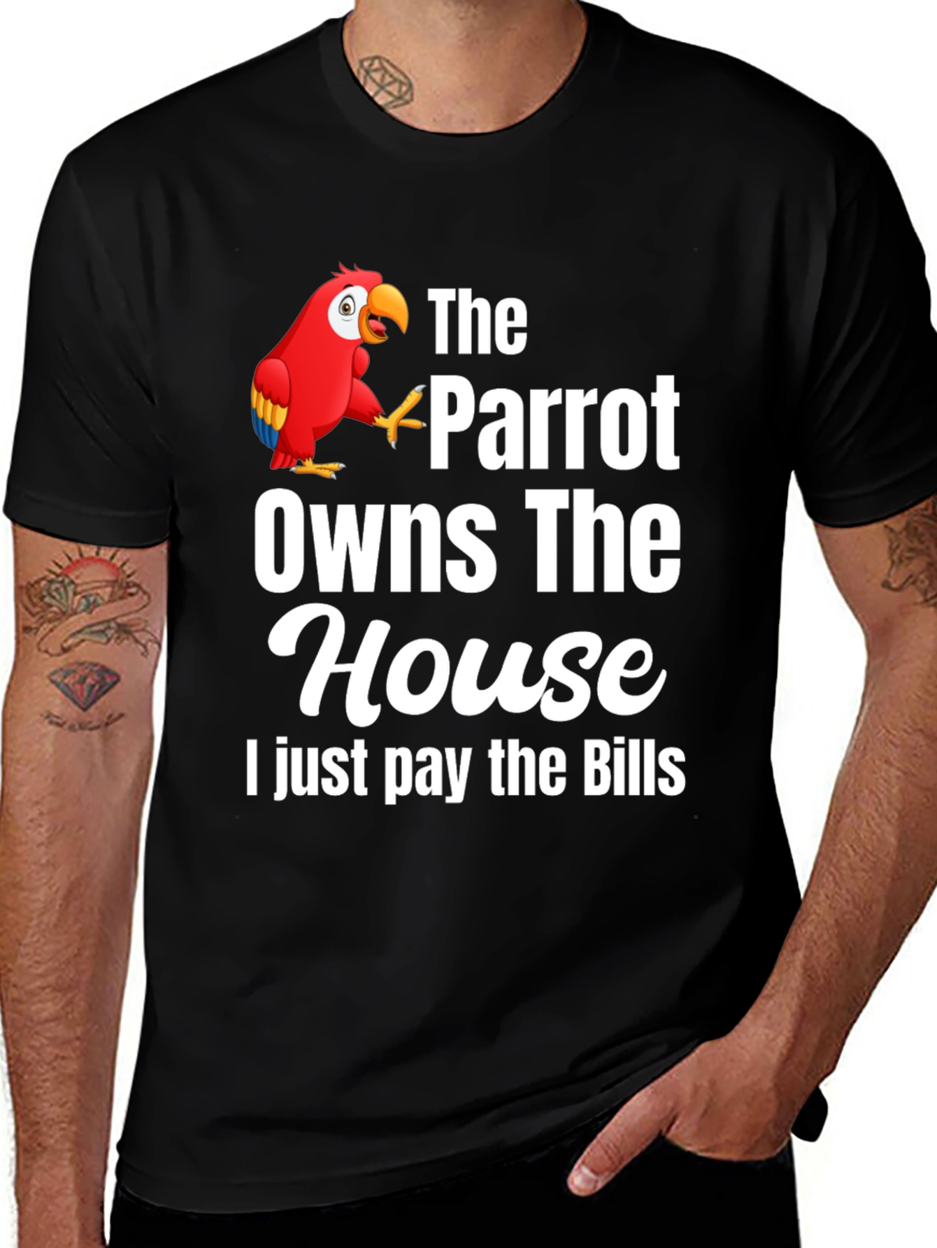 Variant 22 of Parrot Owns the House Graphic T-Shirt